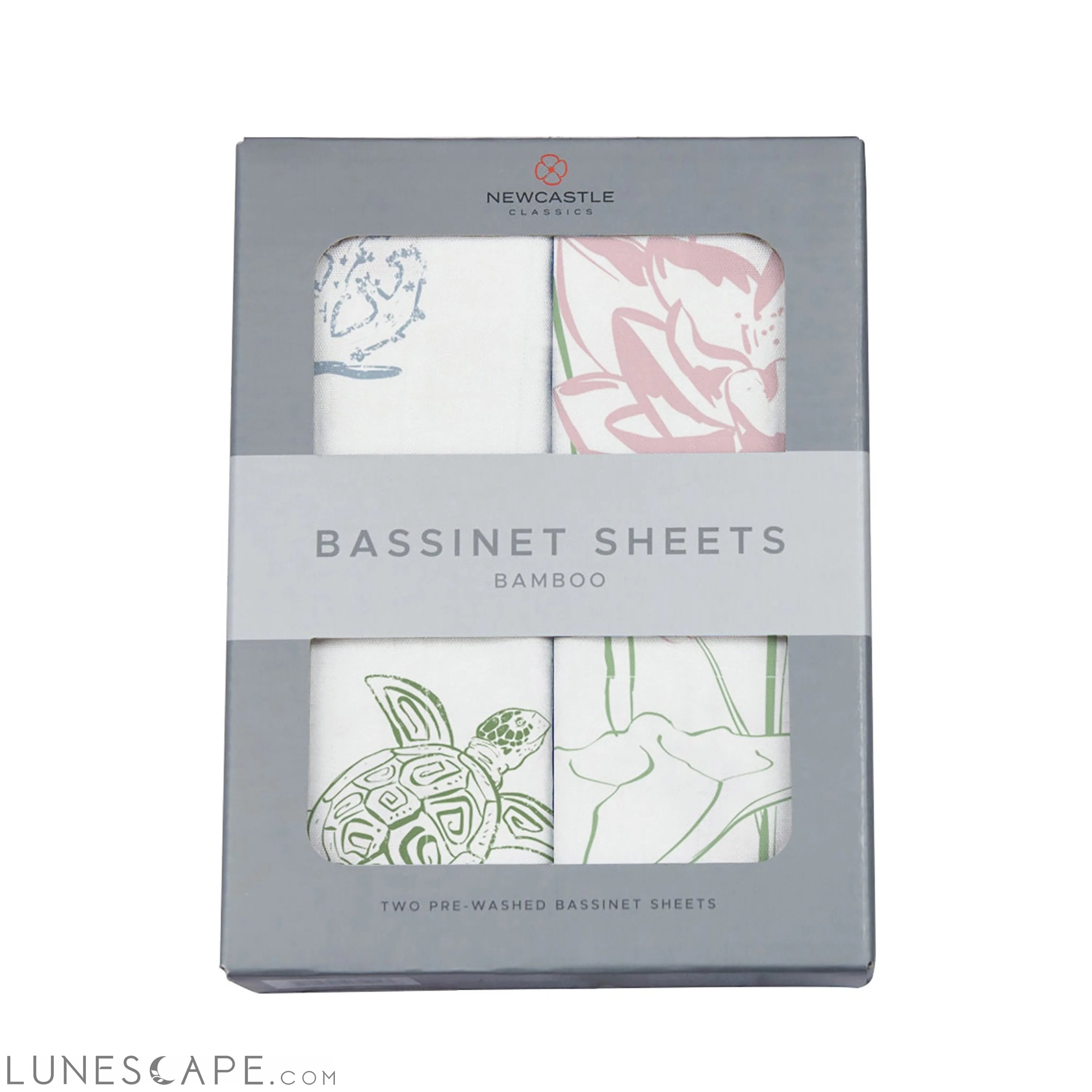 Turtles and Water Lily Bamboo Changing Pad Cover/Bassinet Sheets LUNESCAPE