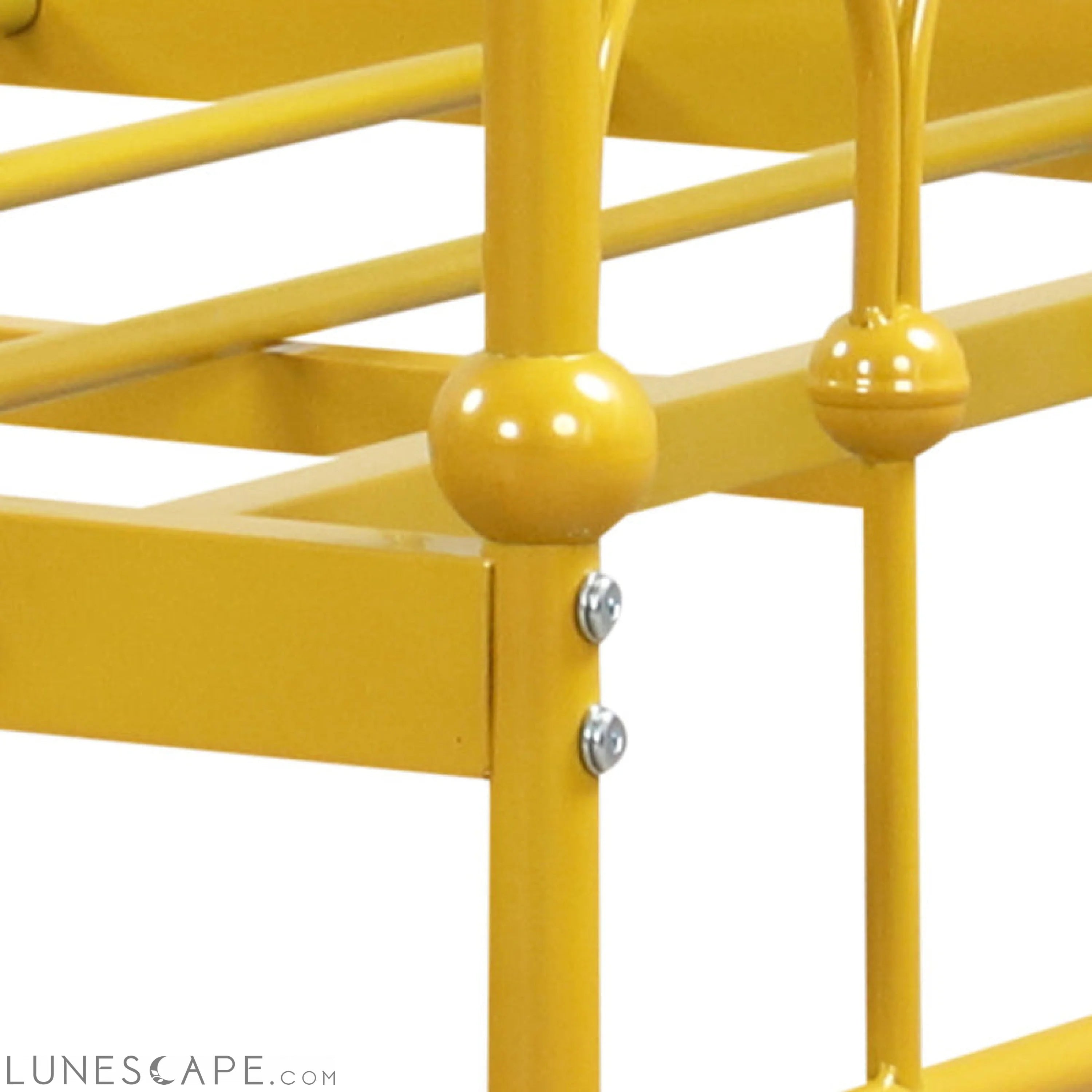 Twin Size Golden Metal Daybed with Trundle and Lockable Wheels LUNESCAPE