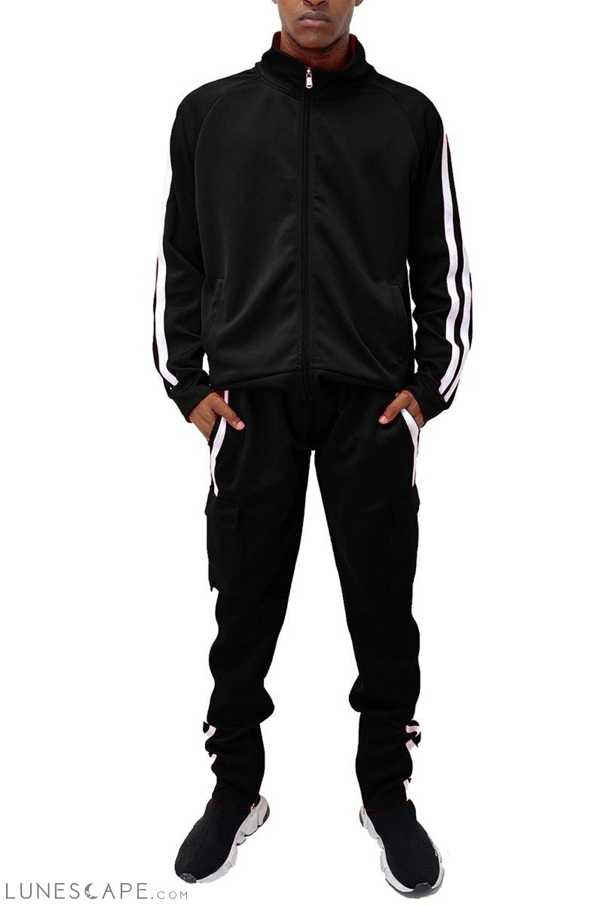 TWO STRIPE CARGO SET - WHITE STRIPE LUNESCAPE