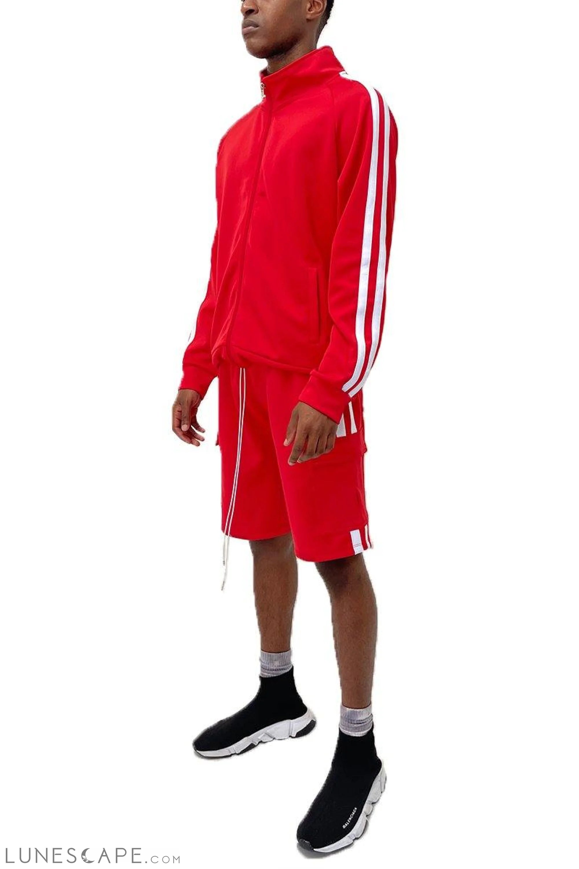 TWO STRIPE CARGO SHORT SET - RED LUNESCAPE