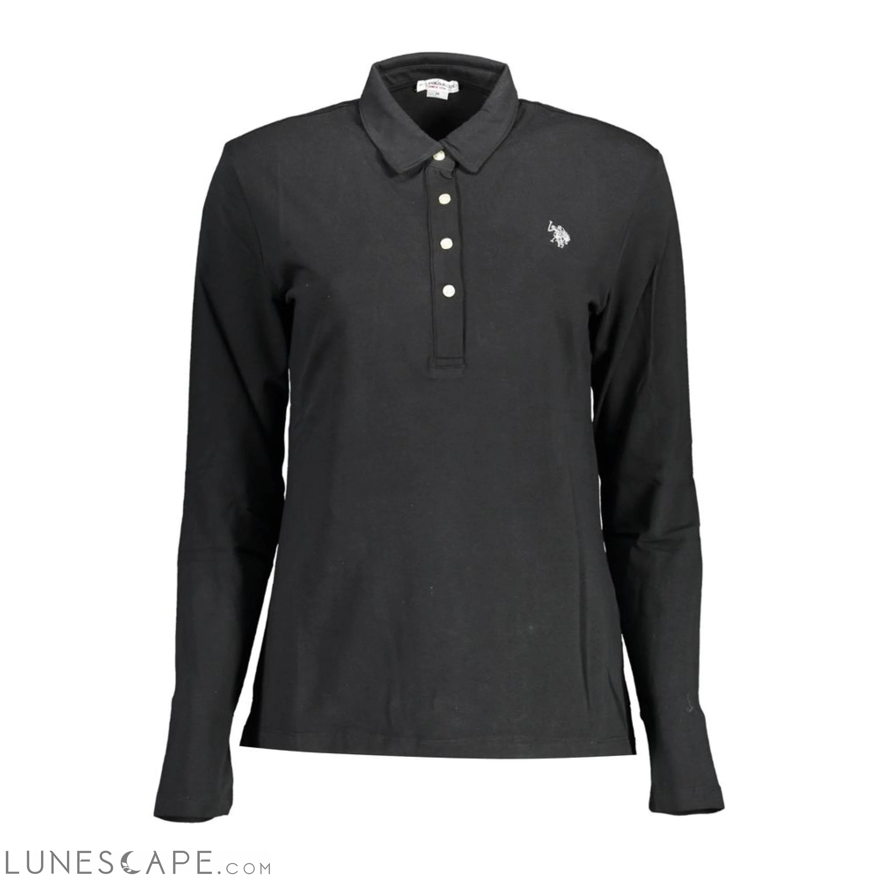 U.S. POLO ASSN. Black Cotton Women Polo Shirt LUNESCAPE