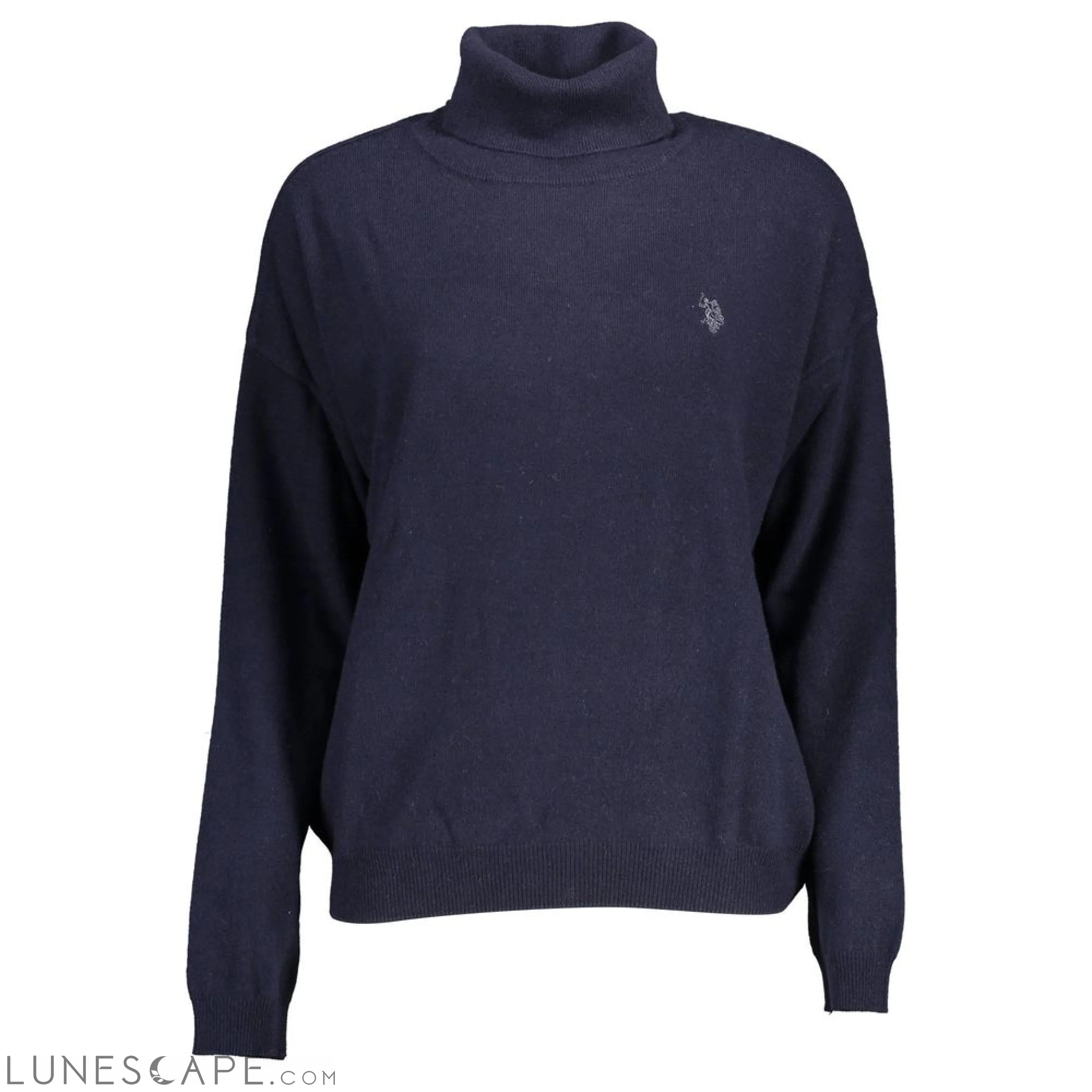 U.S. POLO ASSN. Blue Wool Womens Turtleneck Sweater LUNESCAPE