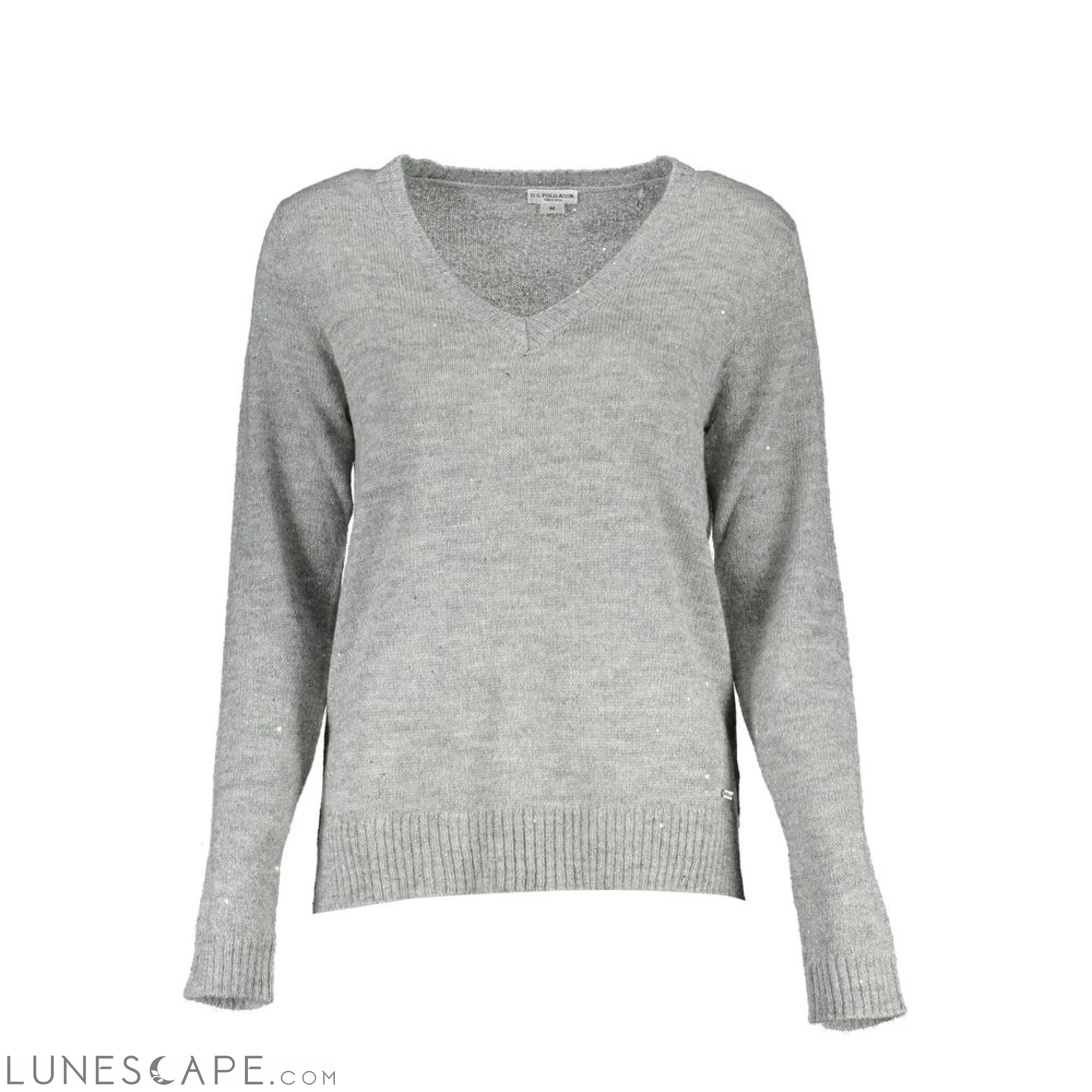 U.S. POLO ASSN. Silver Acrylic Women Sweater LUNESCAPE