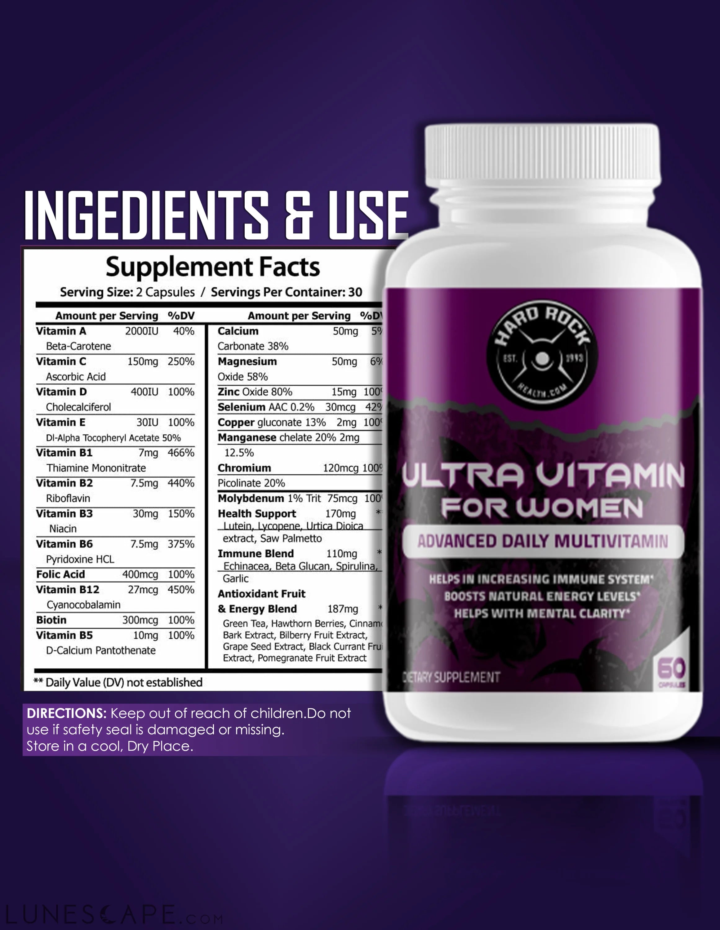Ultra Vitamin for Women- Daily Multivitamins LUNESCAPE