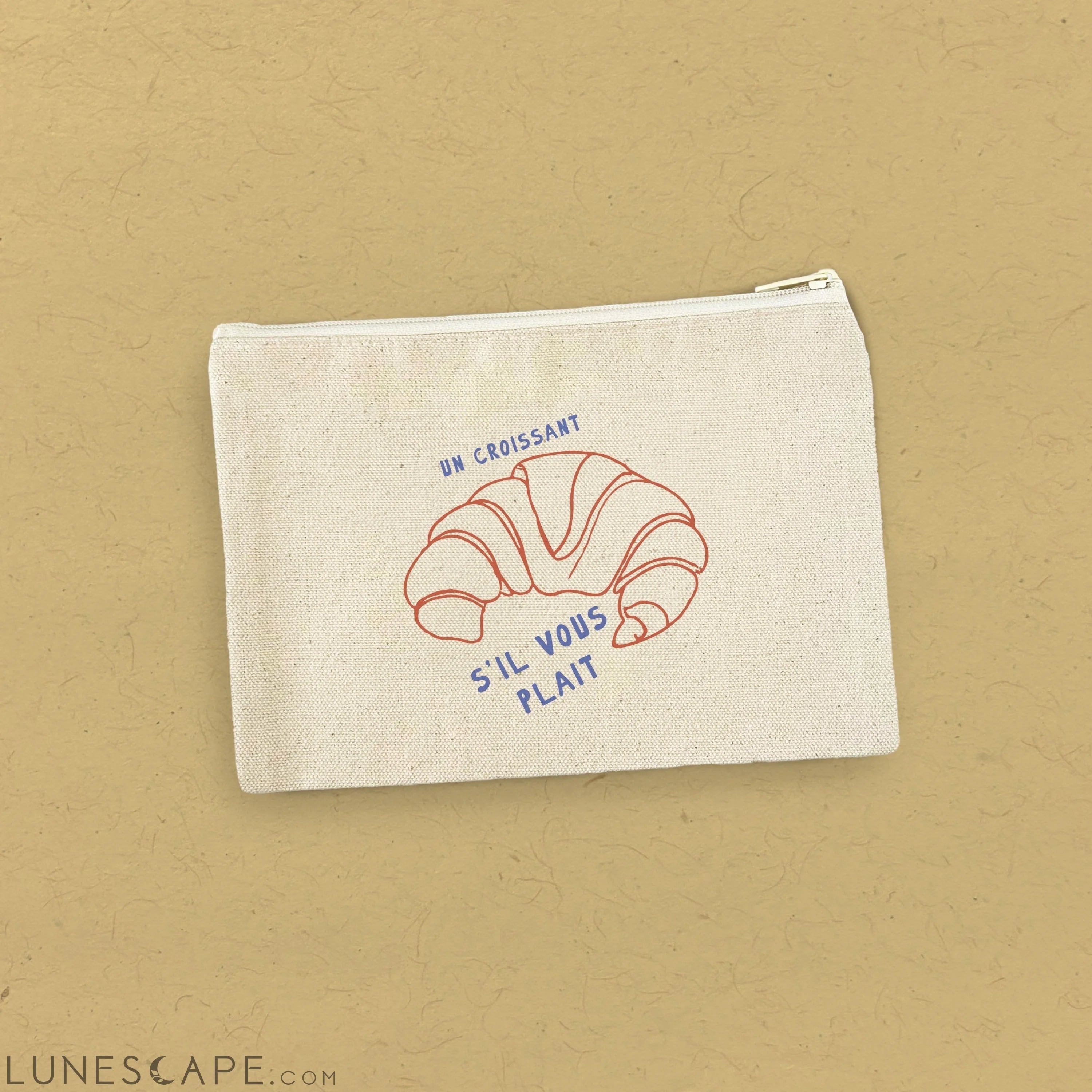 Un Croissant - Canvas Zipper Pouch LUNESCAPE