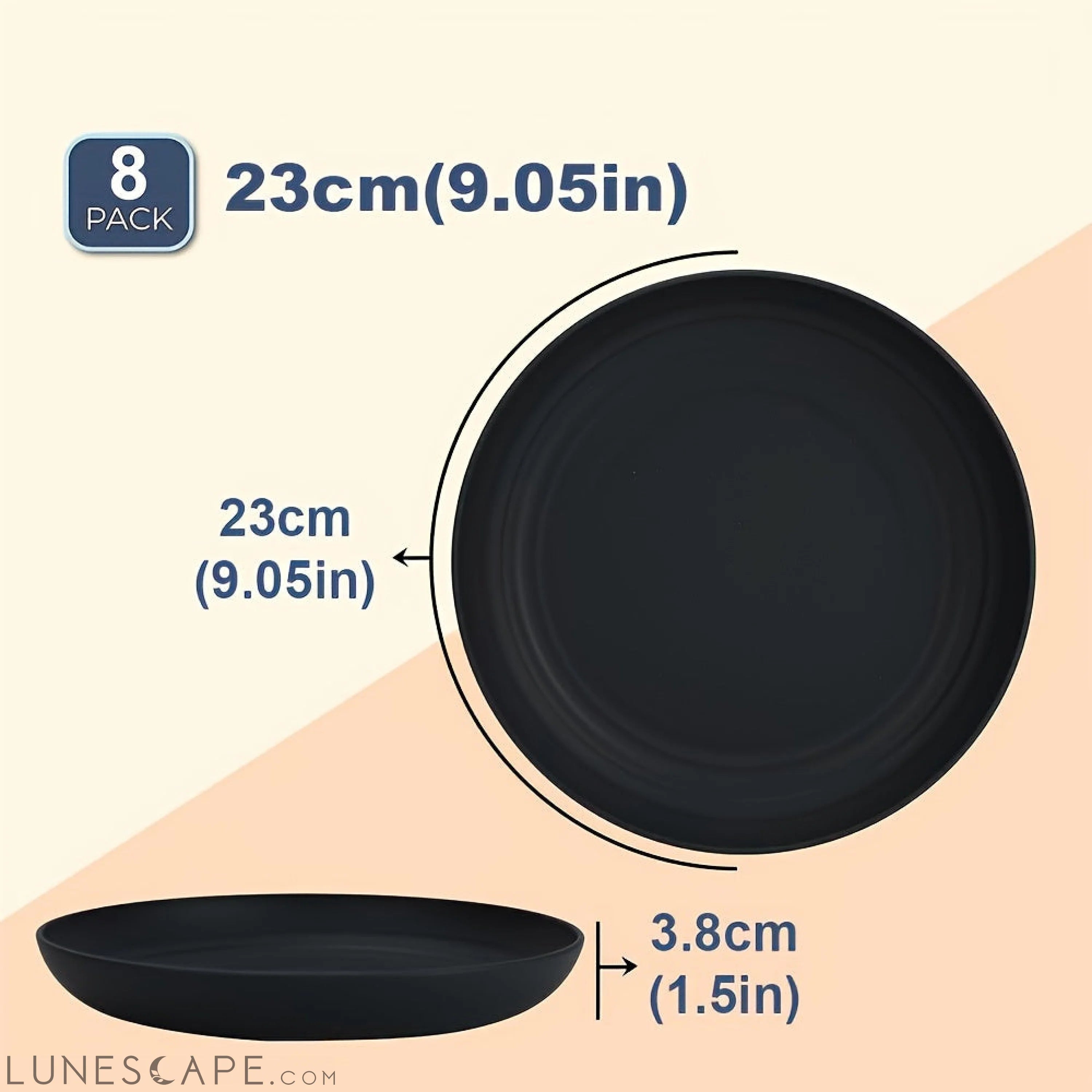 Unbreakable PP Dinner Plates Set Durable Lightweight Versatile LUNESCAPE