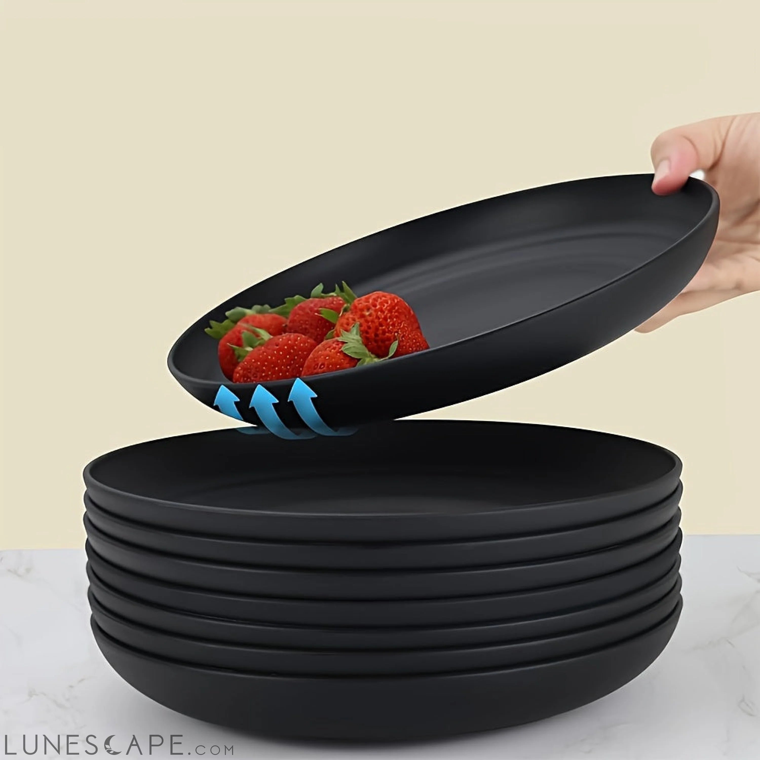 Unbreakable PP Dinner Plates Set Durable Lightweight Versatile LUNESCAPE