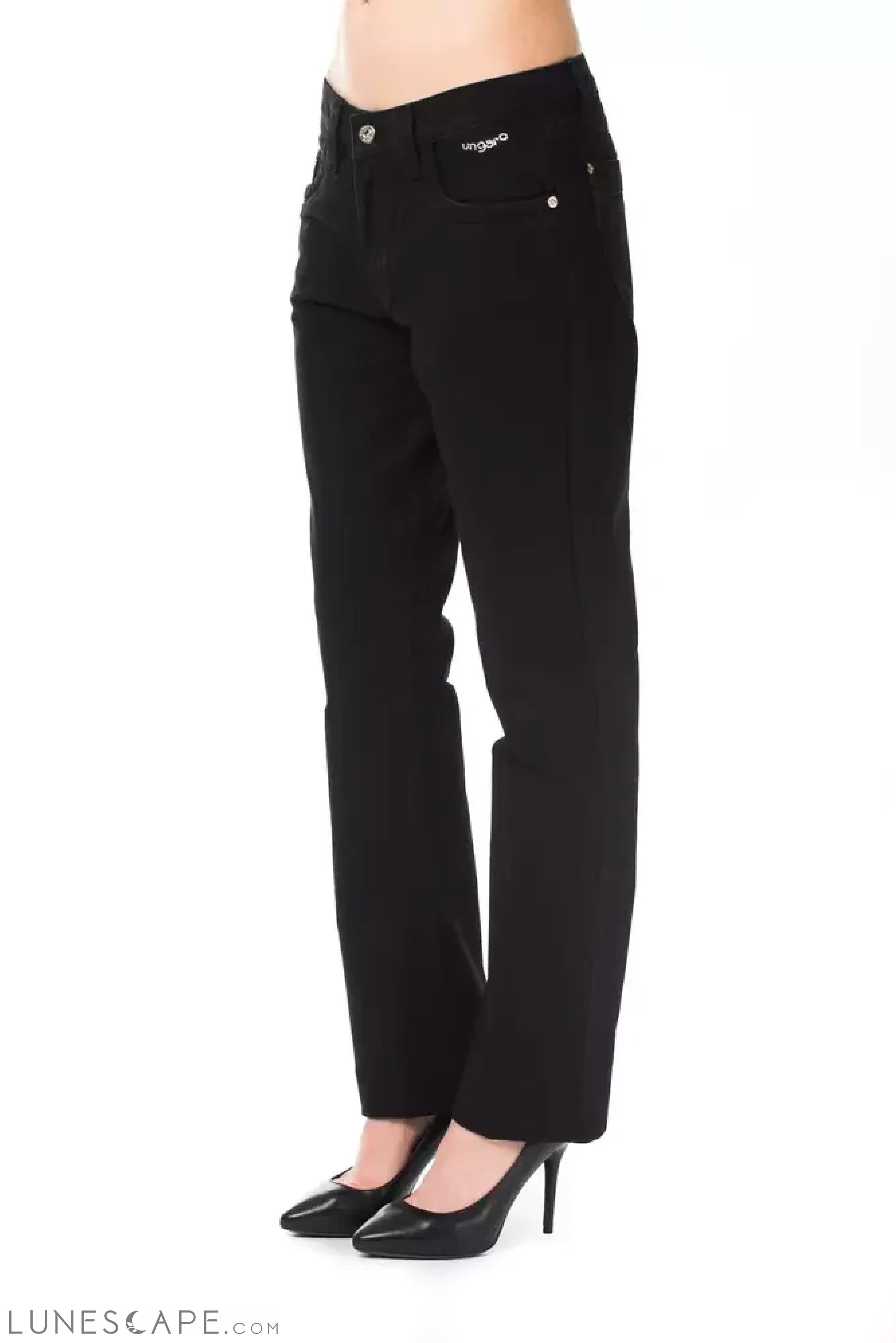 Ungaro Fever Black Cotton Women Pants LUNESCAPE