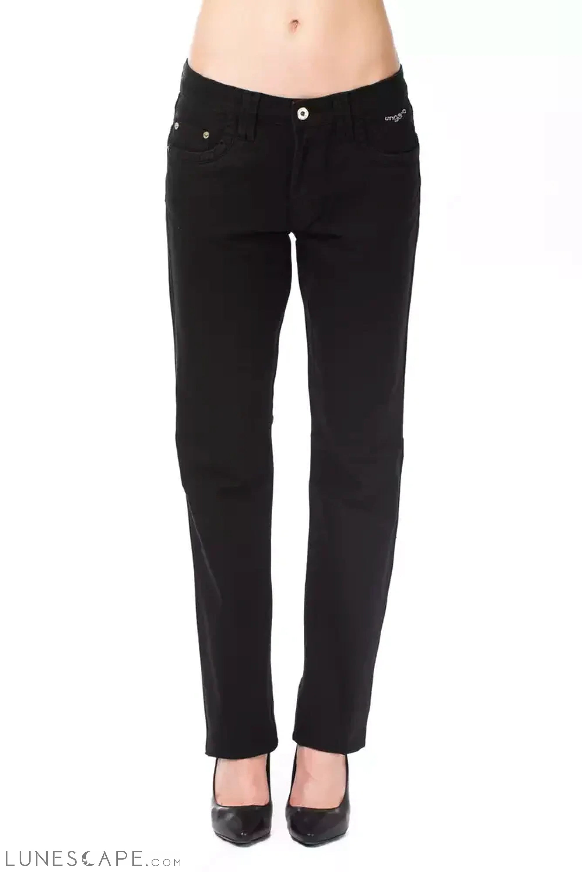 Ungaro Fever Black Cotton Women Pants LUNESCAPE