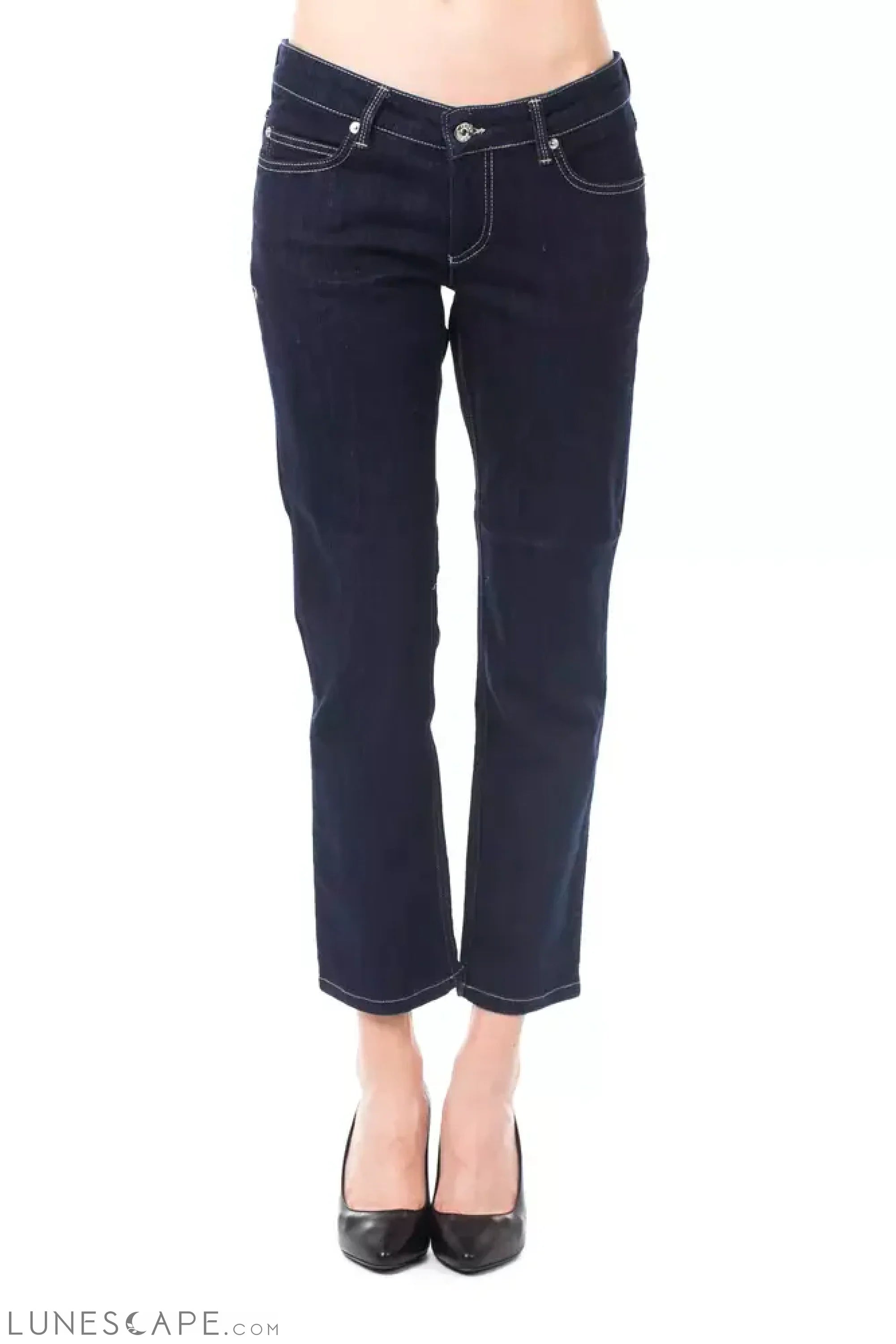 Ungaro Fever Blue Cotton Women Capri Jeans LUNESCAPE