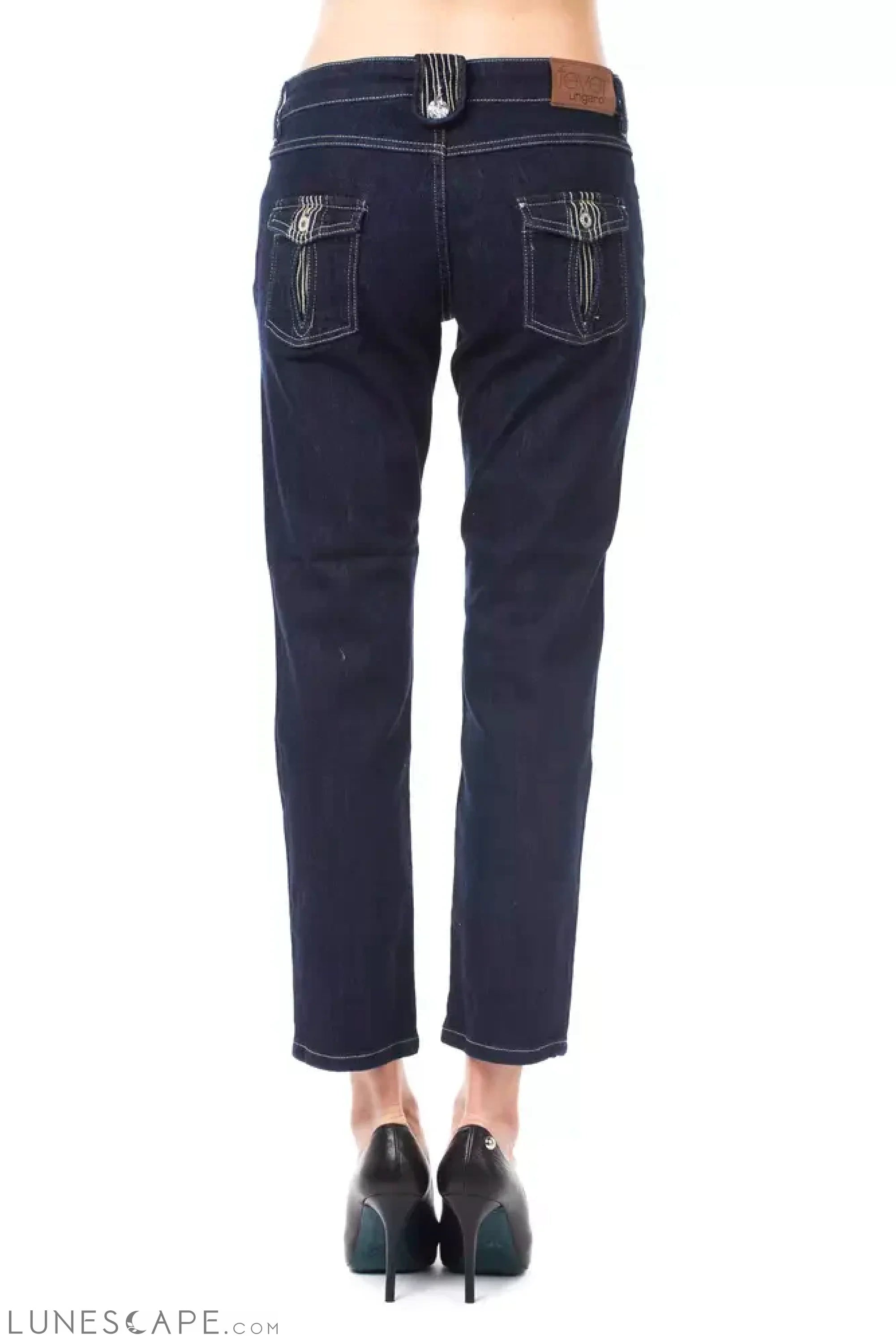 Ungaro Fever Blue Cotton Women Capri Jeans LUNESCAPE