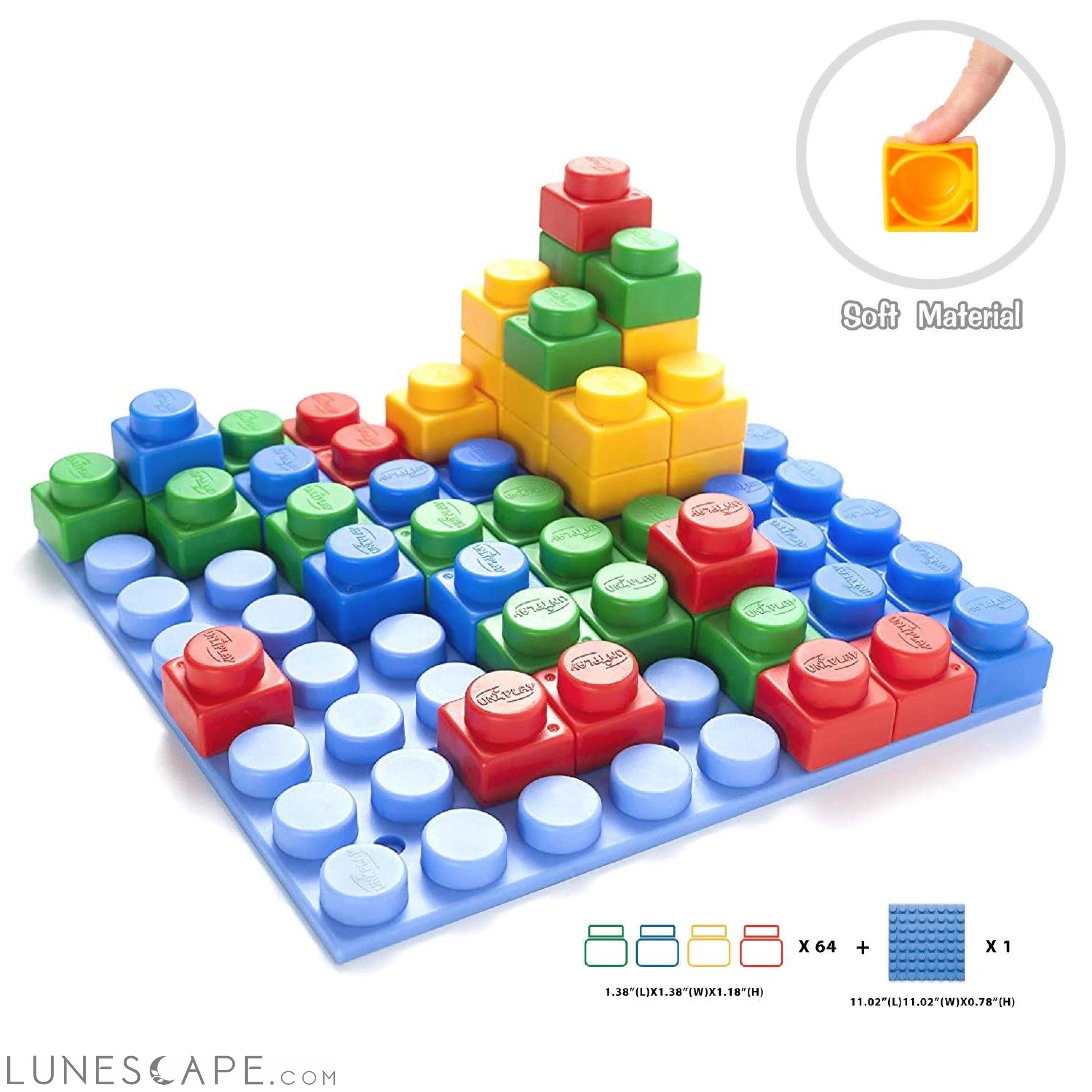 UNiPLAY Platform Soft Building Blocks - 64 Pcs. LUNESCAPE