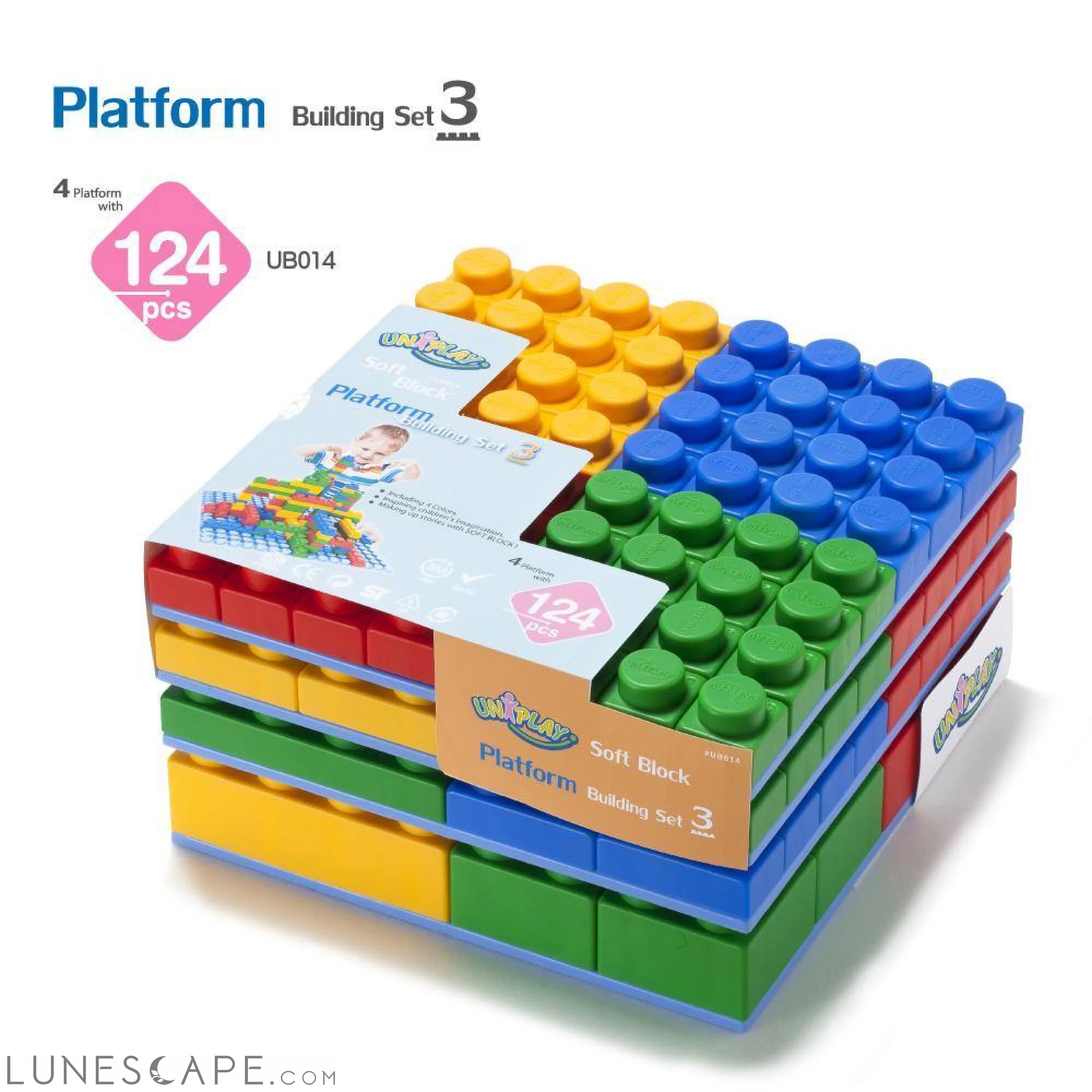 UNiPLAY Soft Building Blocks - 124 Pcs. LUNESCAPE