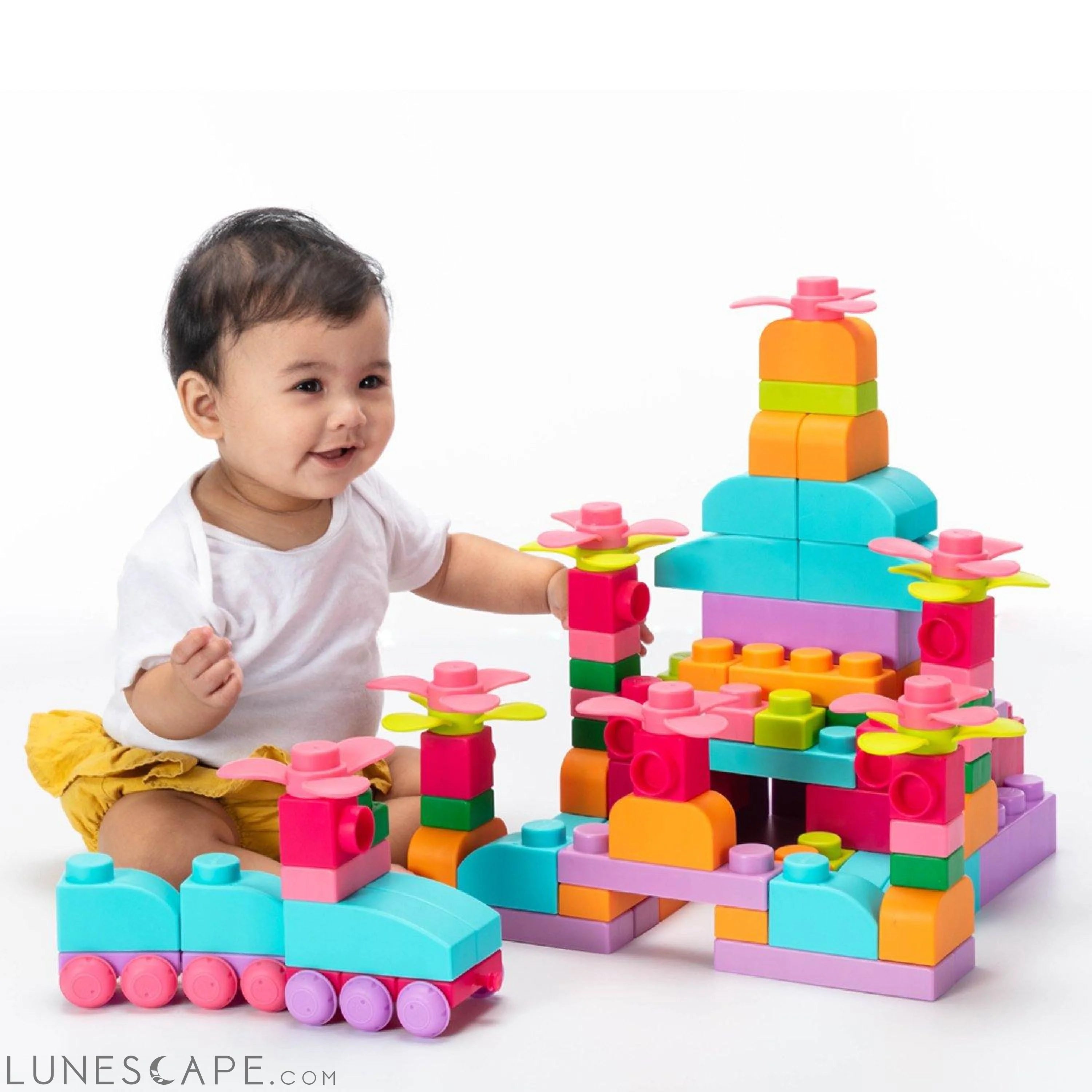 UNiPLAY Soft Building Blocks - 80 Pcs Pastel LUNESCAPE