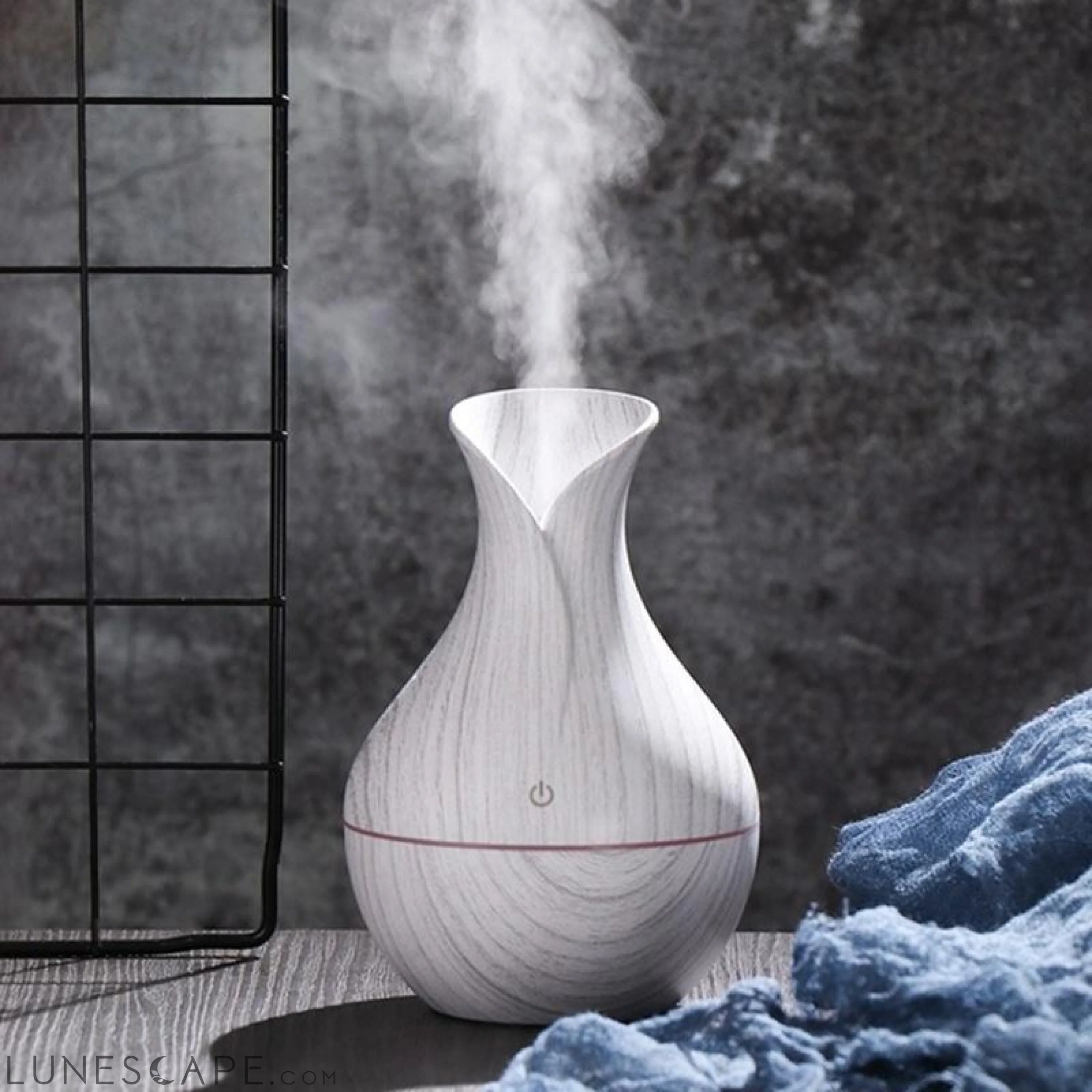 USB Aroma Air Humidifier Wood Grain with LED Lights Diffuser LUNESCAPE