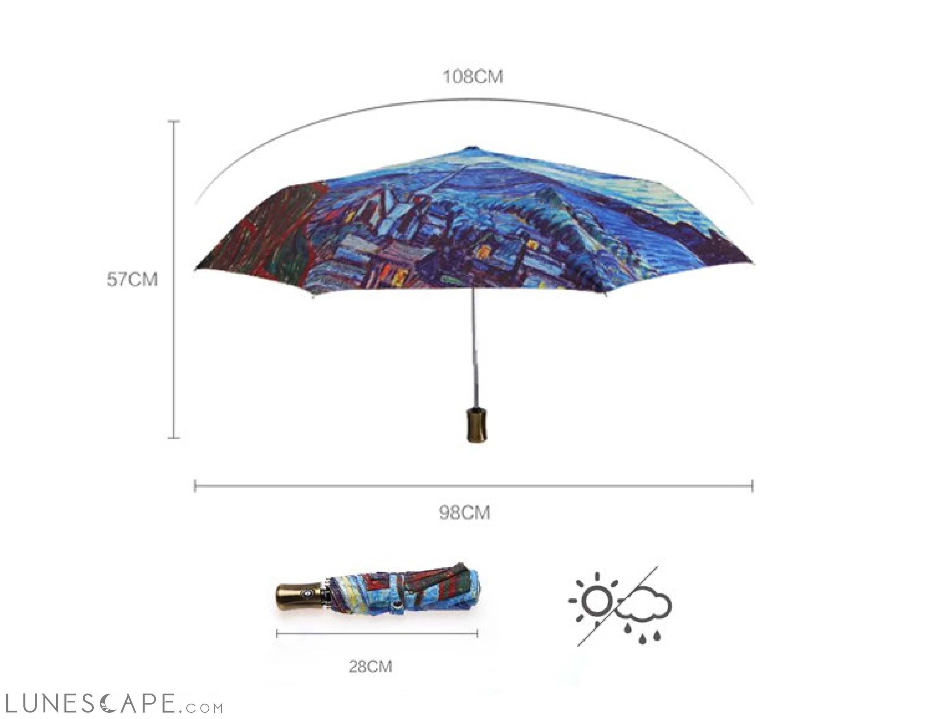 Van Gogh Starry Night Umbrella LUNESCAPE
