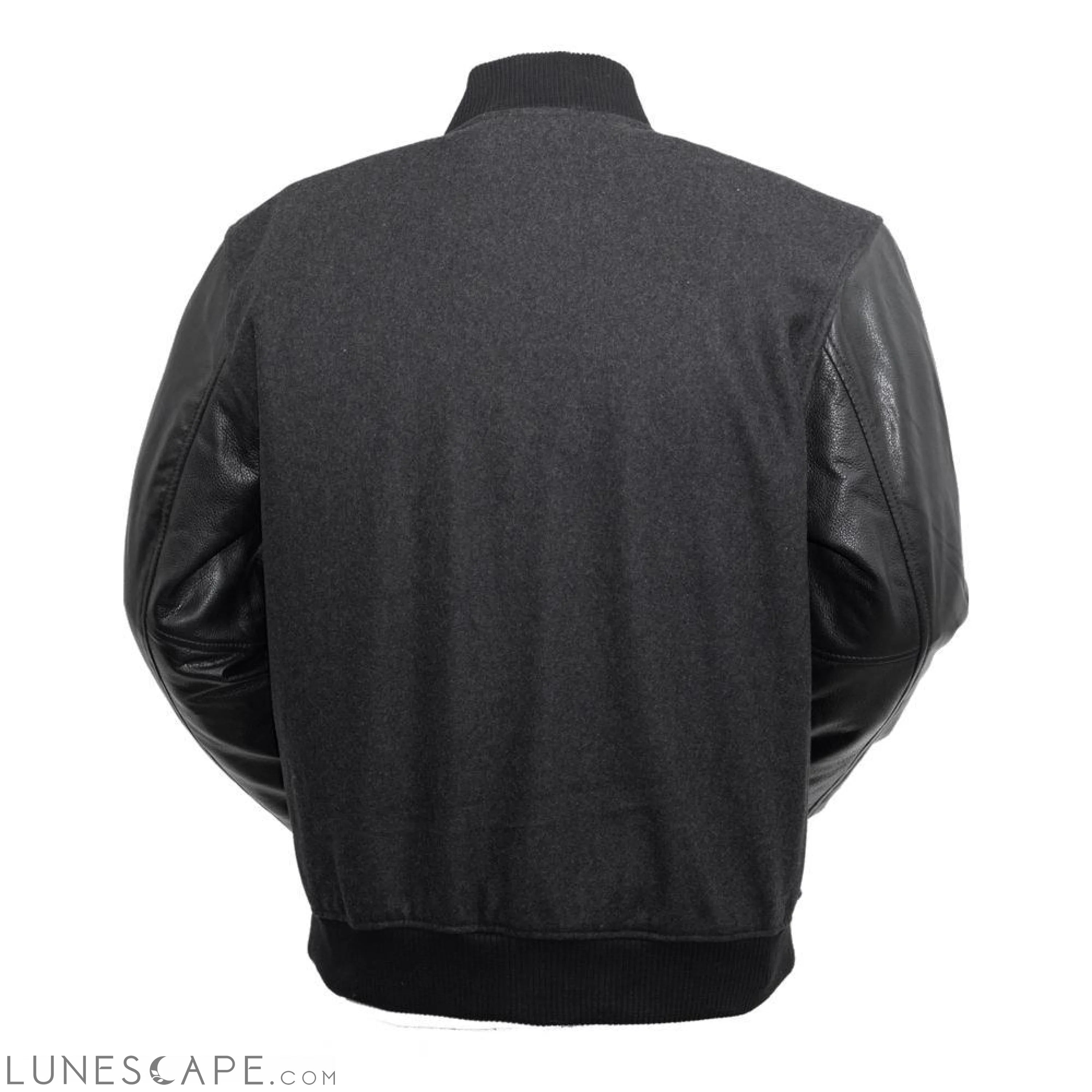 Varsity - Men's Woolen Jacket with Leather Sleeves LUNESCAPE