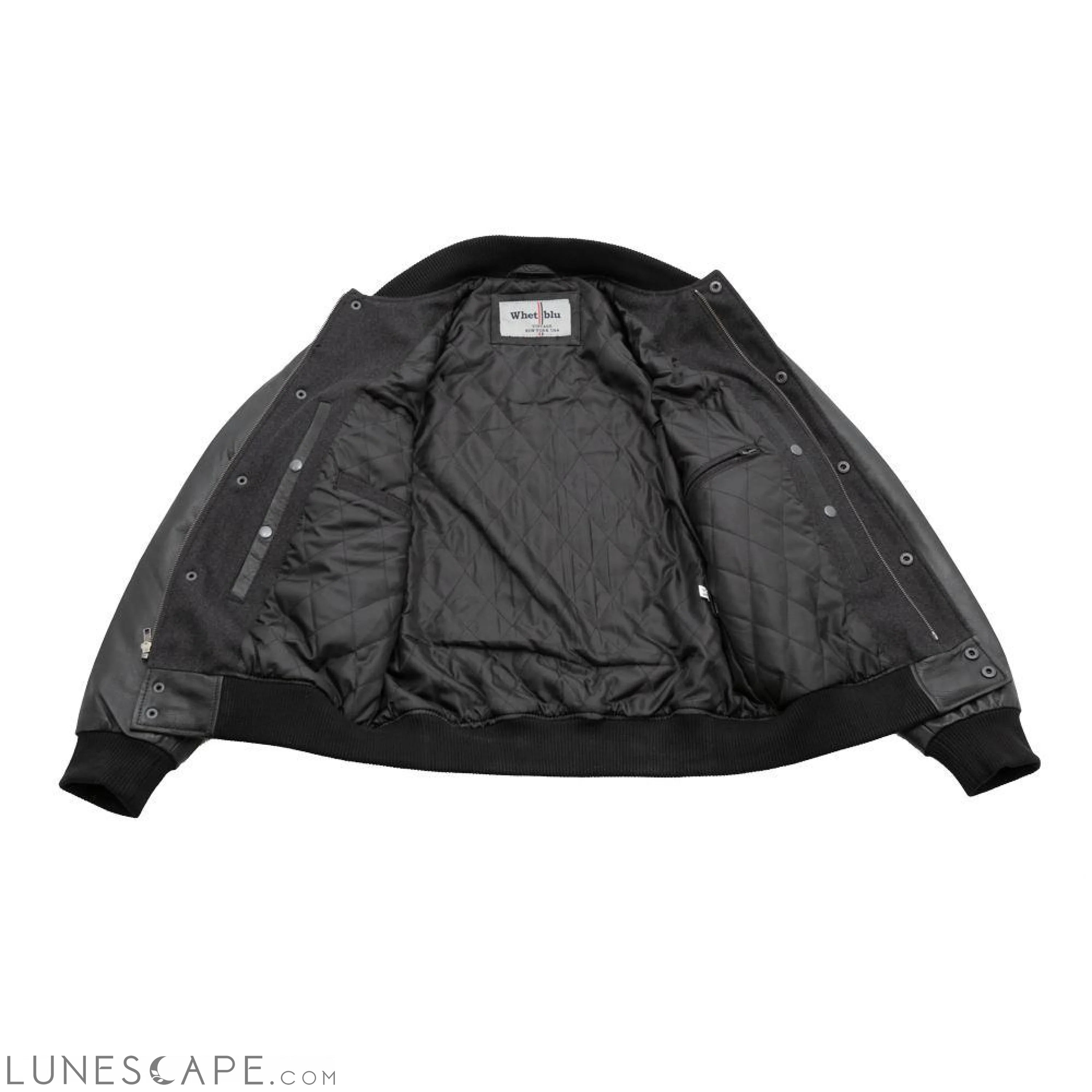Varsity - Men's Woolen Jacket with Leather Sleeves LUNESCAPE