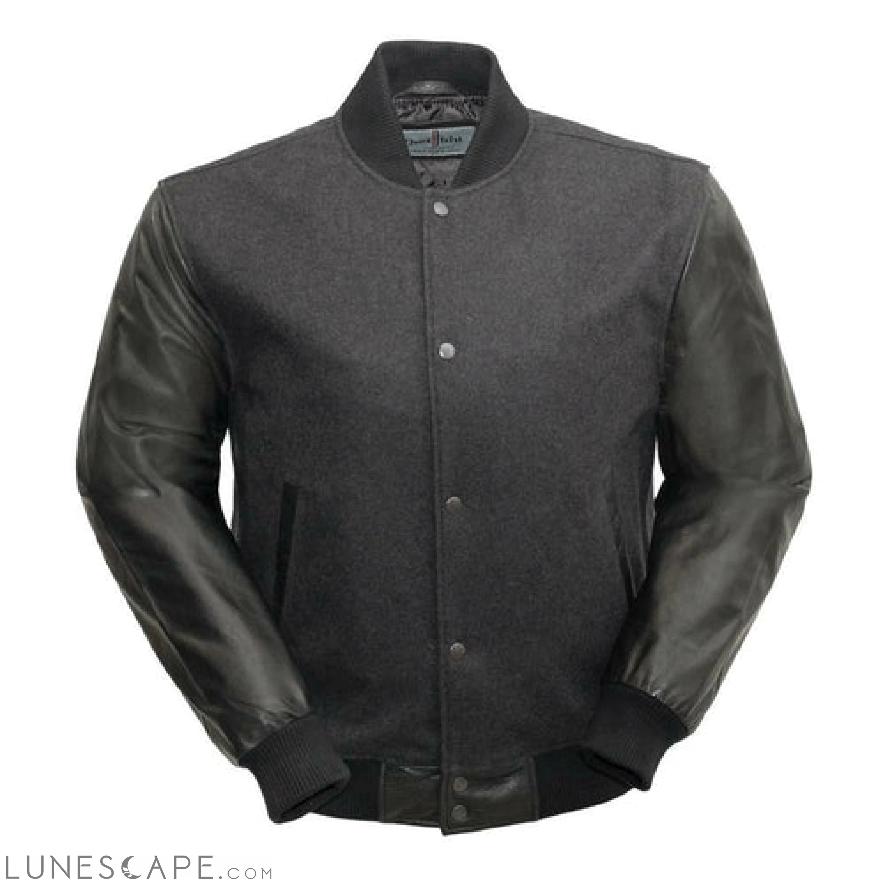 Varsity - Men's Woolen Jacket with Leather Sleeves LUNESCAPE
