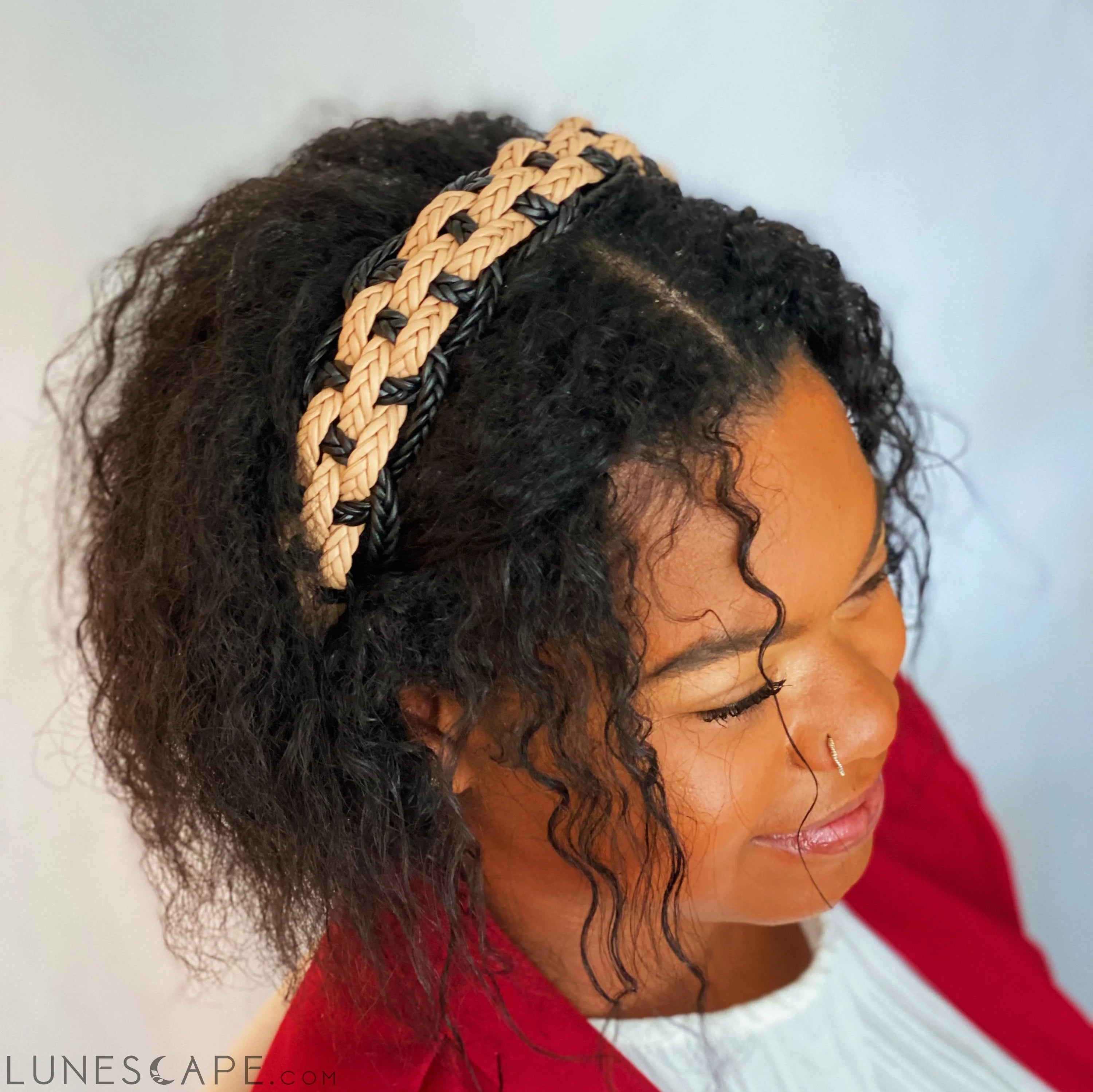 Vegan Leather Braided Headband LUNESCAPE