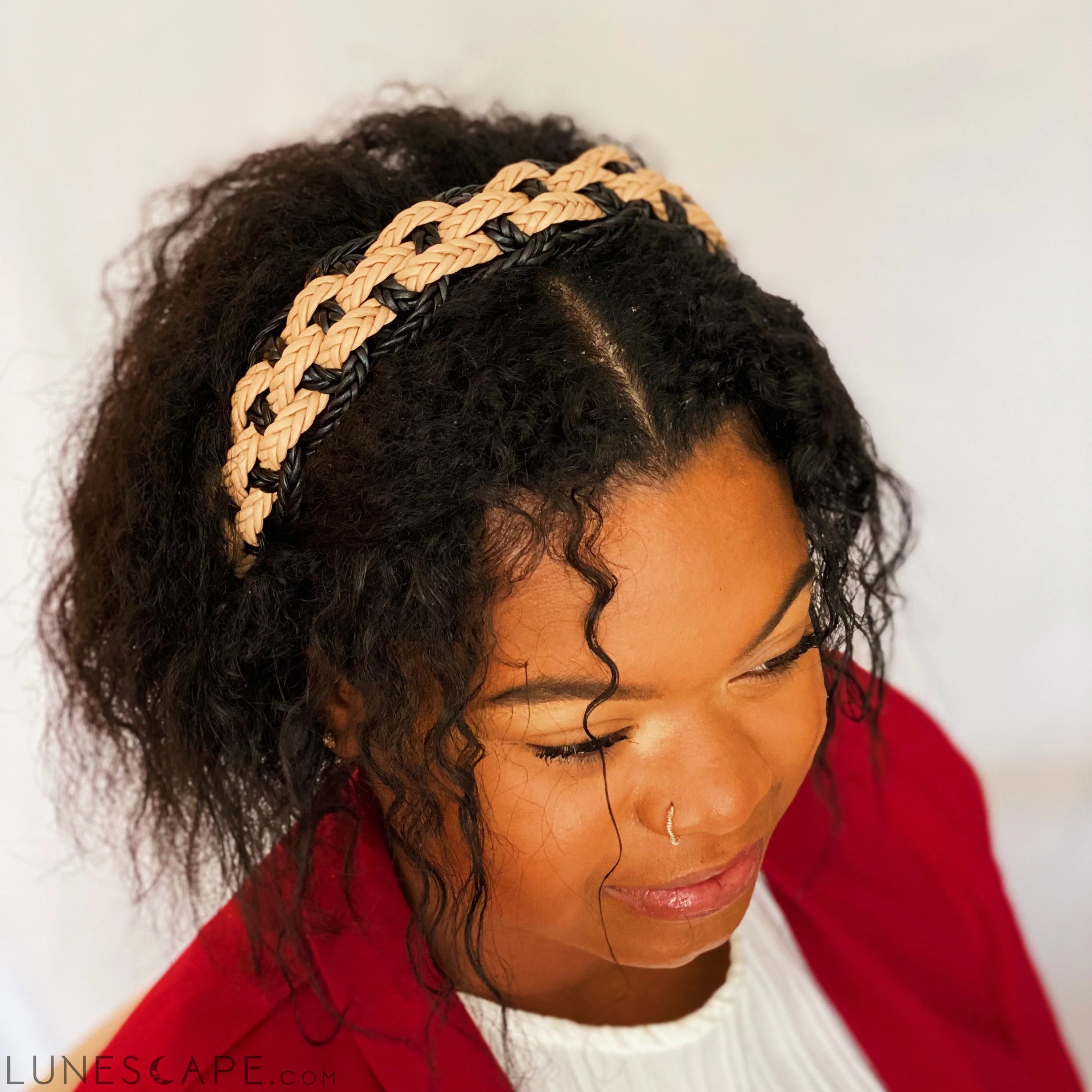 Vegan Leather Braided Headband LUNESCAPE