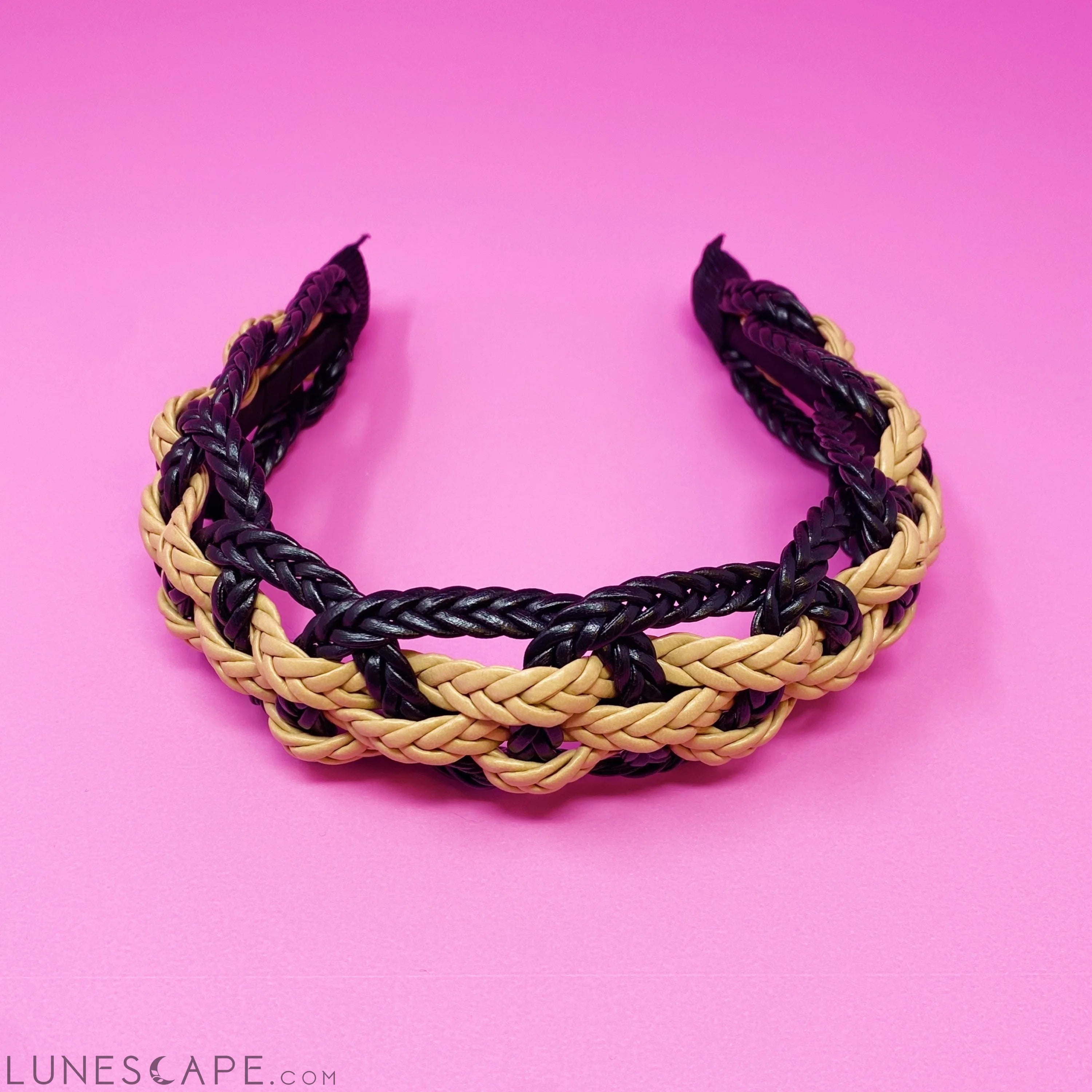 Vegan Leather Braided Headband LUNESCAPE