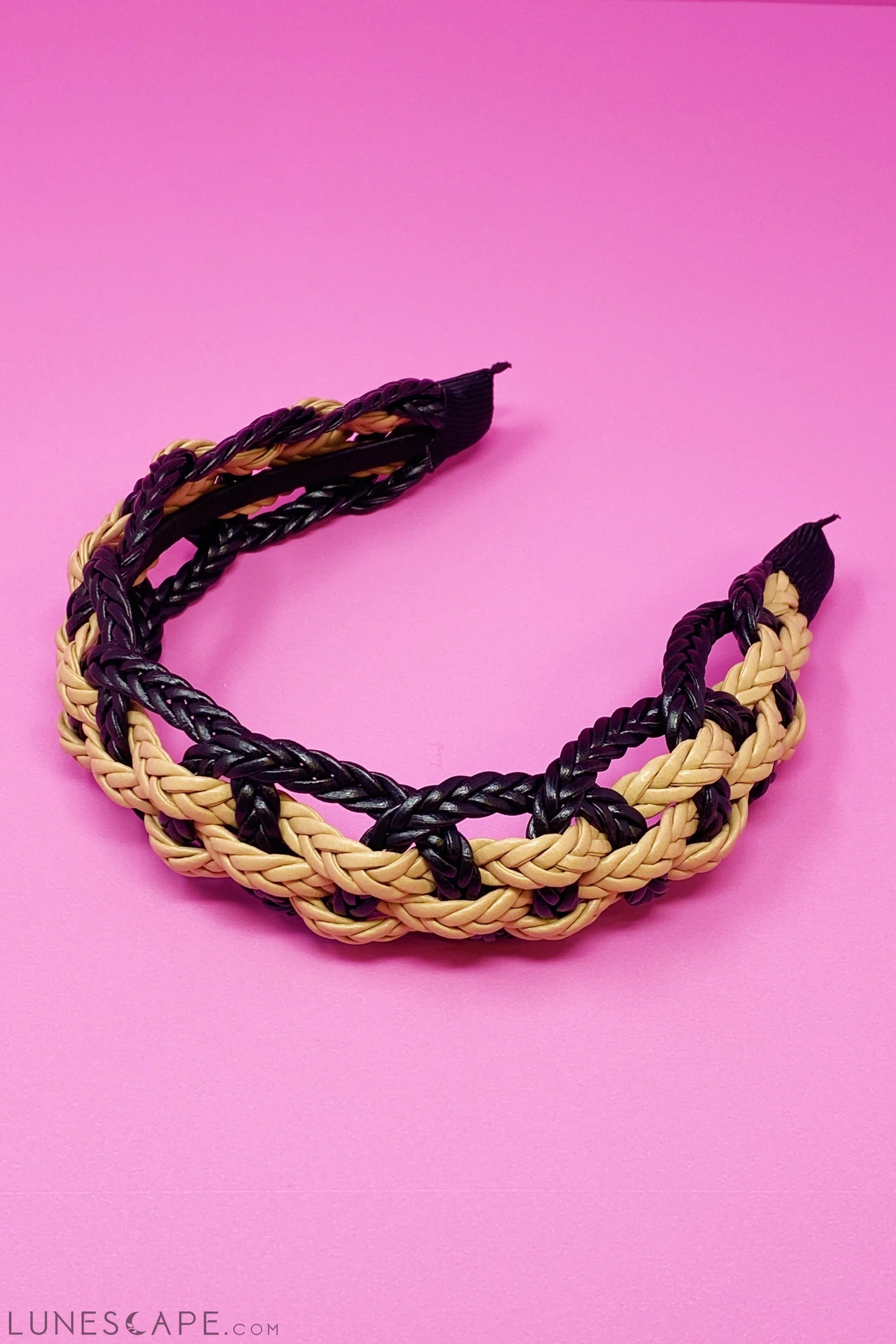 Vegan Leather Braided Headband LUNESCAPE