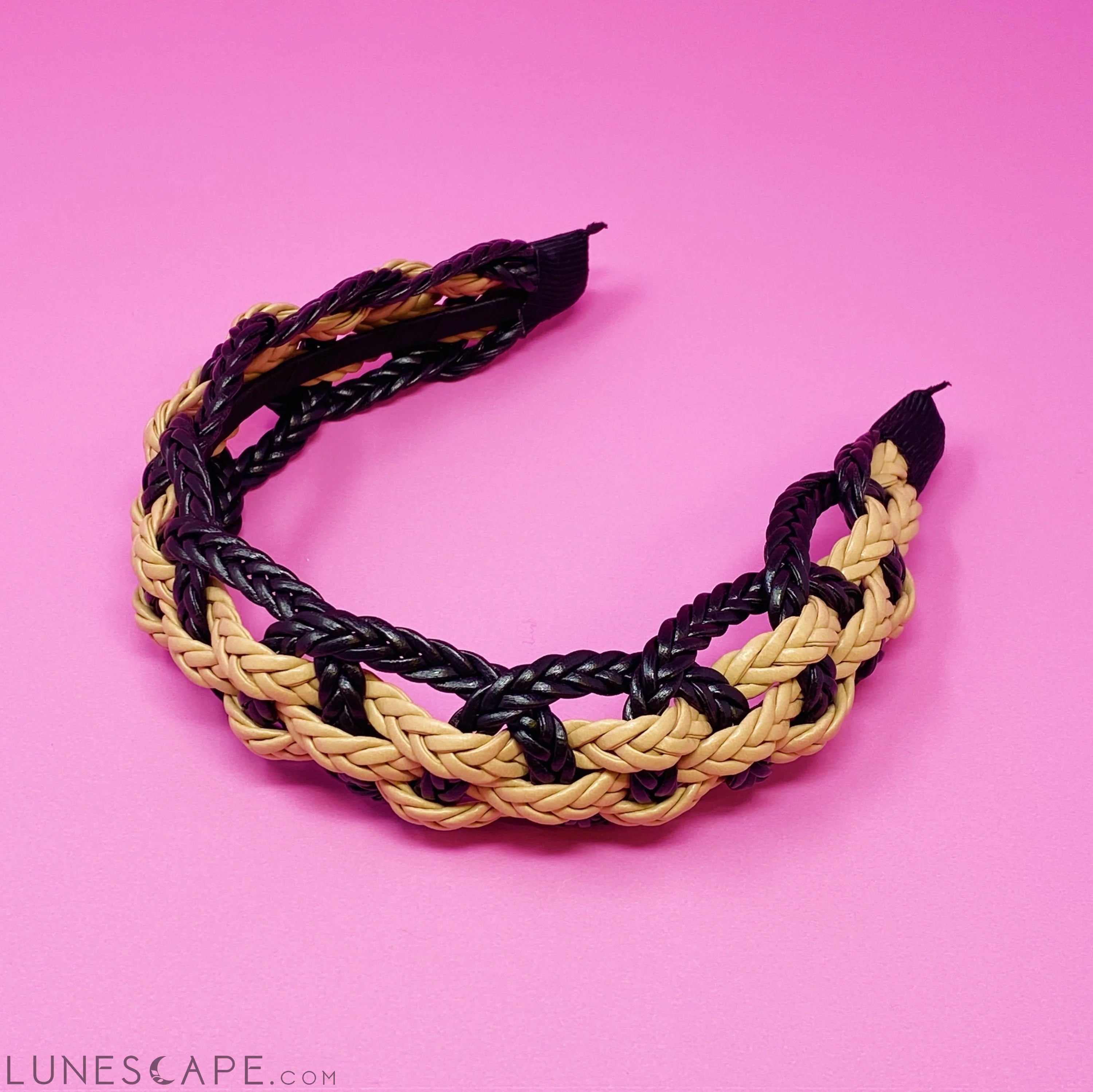 Vegan Leather Braided Headband LUNESCAPE