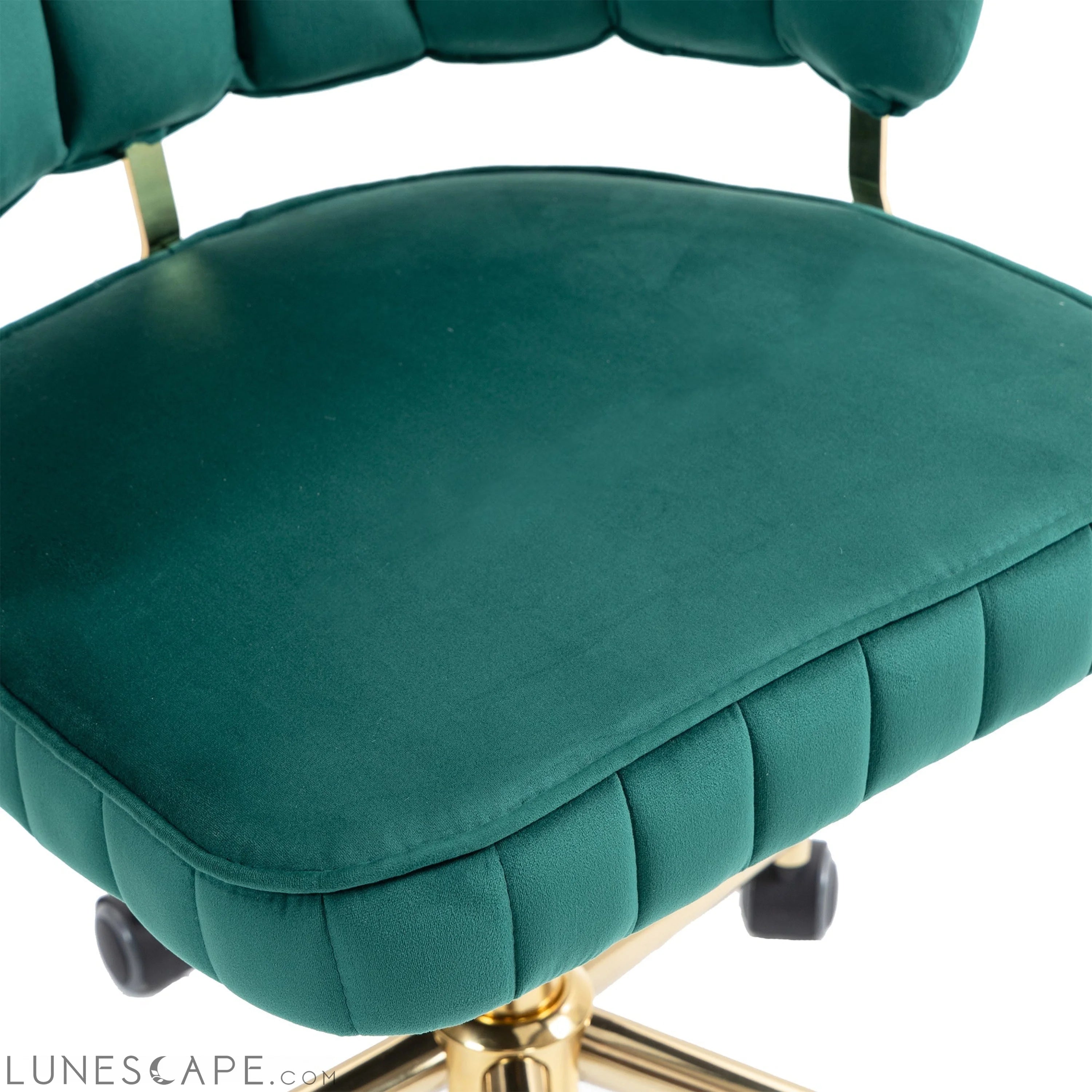 Velvet Home Office Desk Chair, Modern Cute Computer Chair, Wheels LUNESCAPE