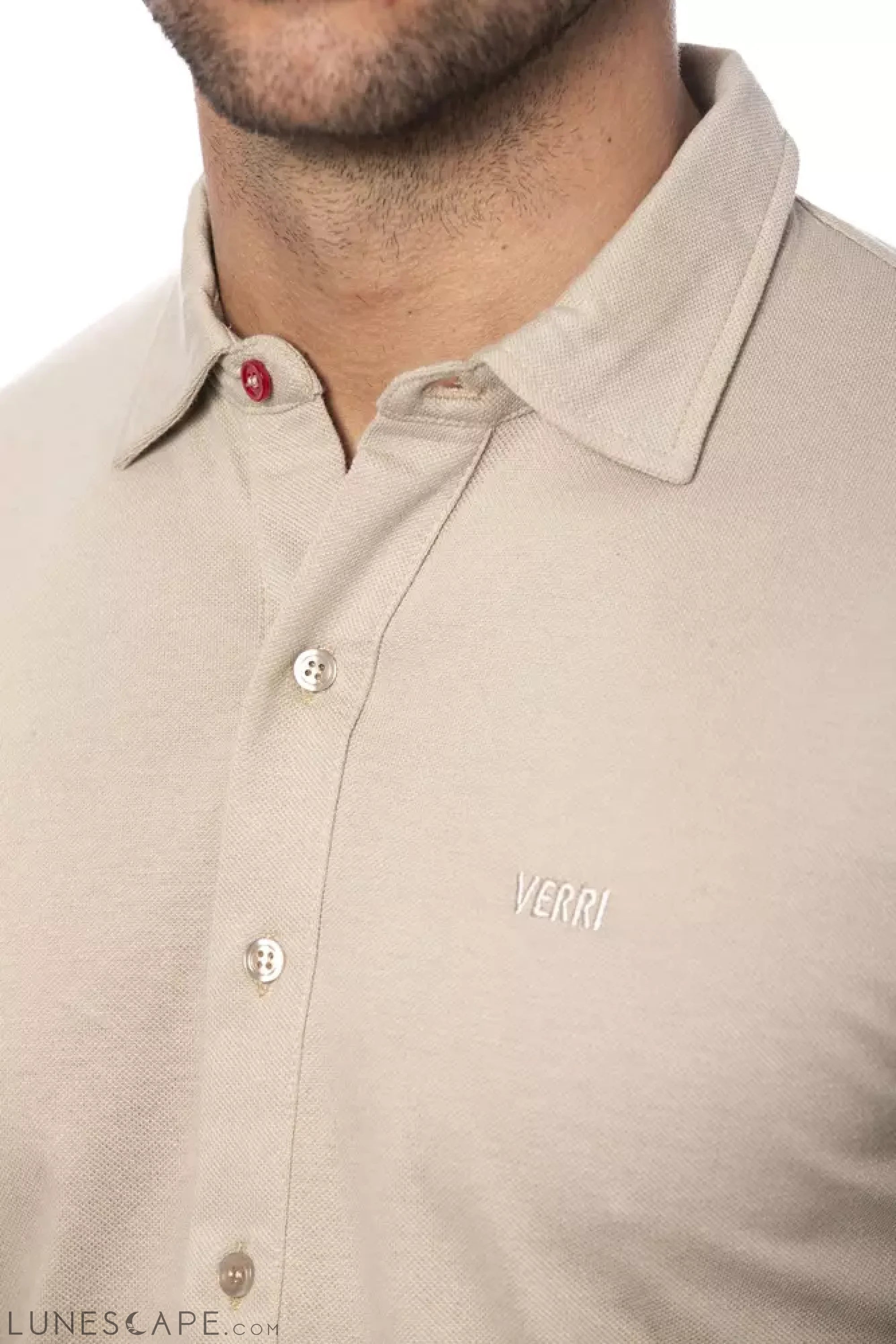 Verri Beige Cotton Men Shirt LUNESCAPE