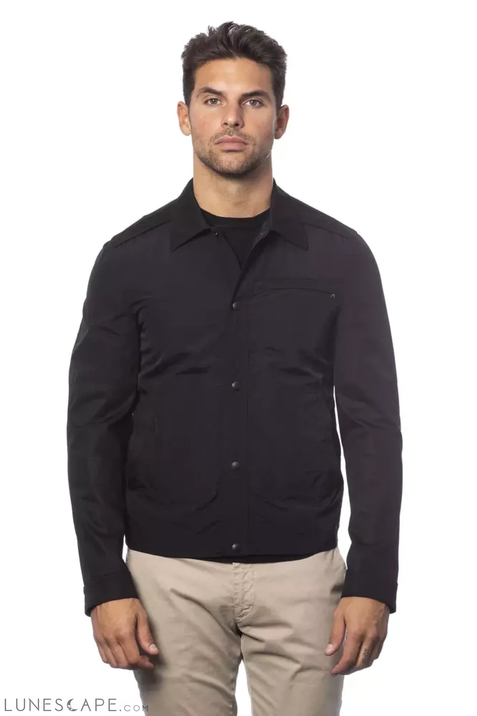 Verri Black Cotton Men Bomber Jacket LUNESCAPE