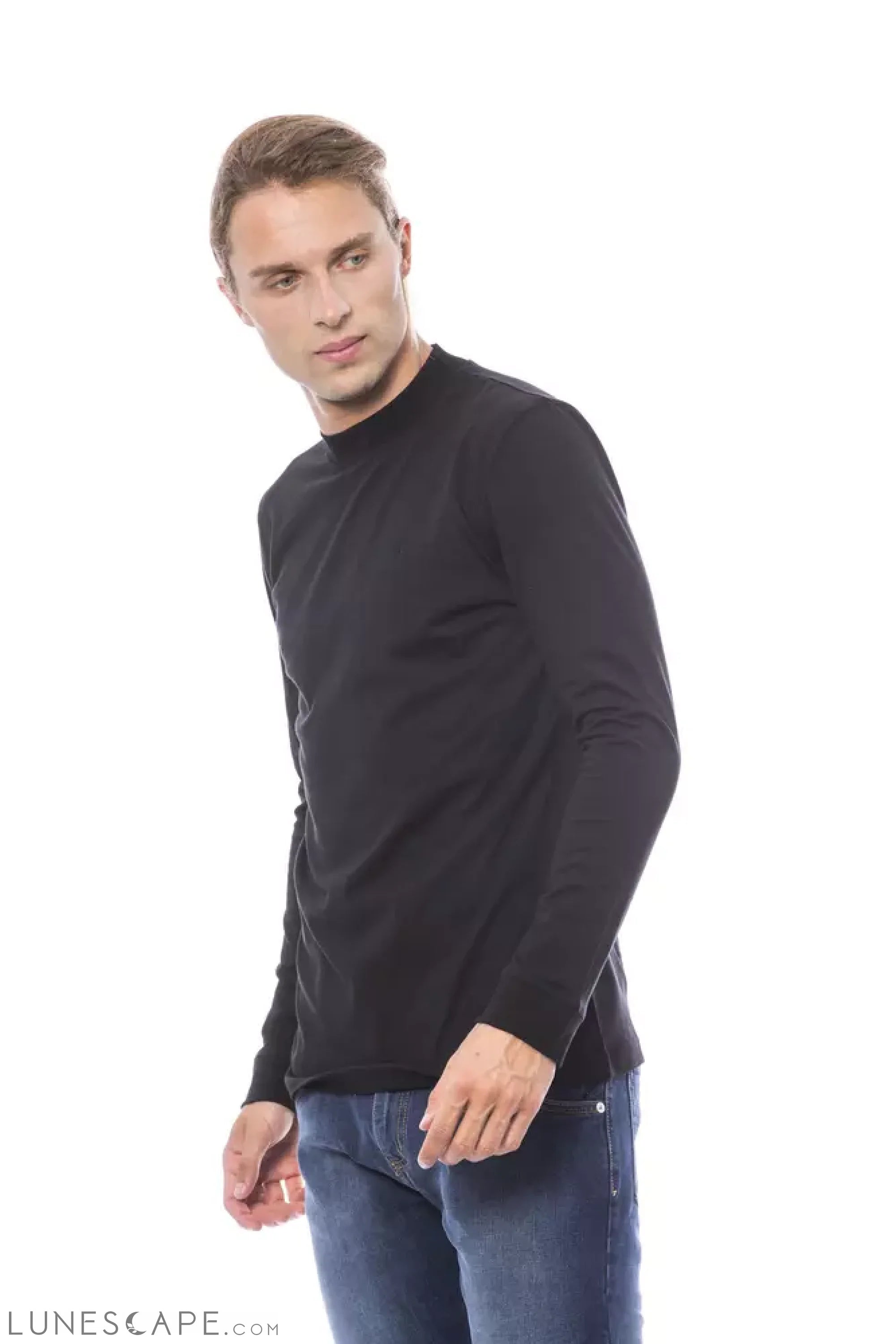 Verri Black Cotton Men's Sweater LUNESCAPE