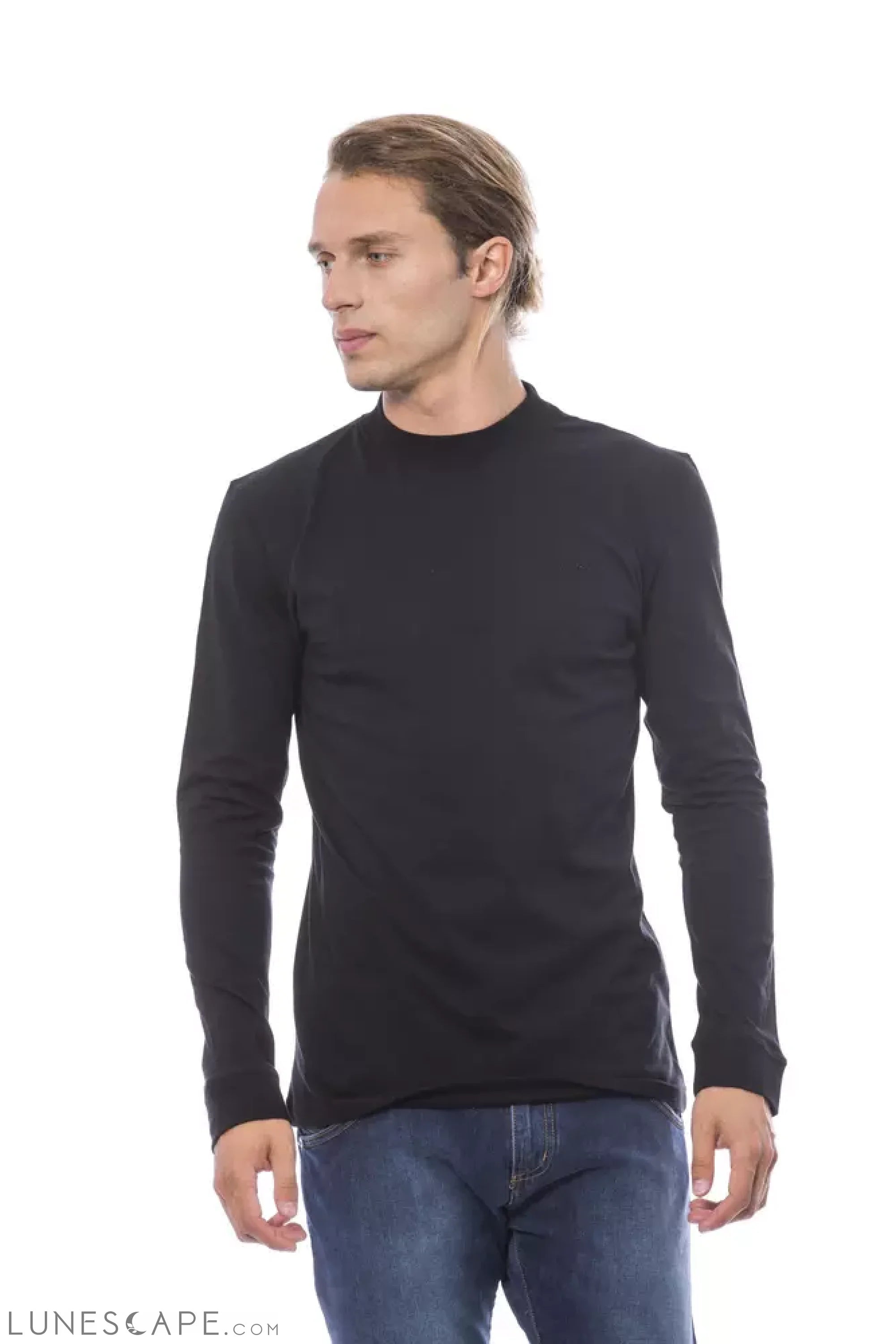 Verri Black Cotton Men's Sweater LUNESCAPE