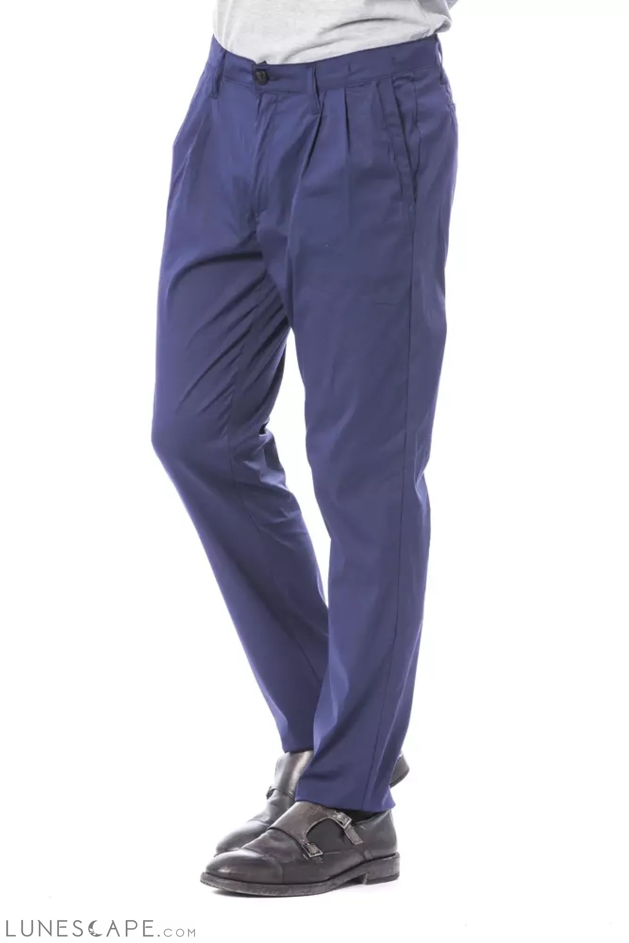 Verri Blue Cotton Men Pant LUNESCAPE