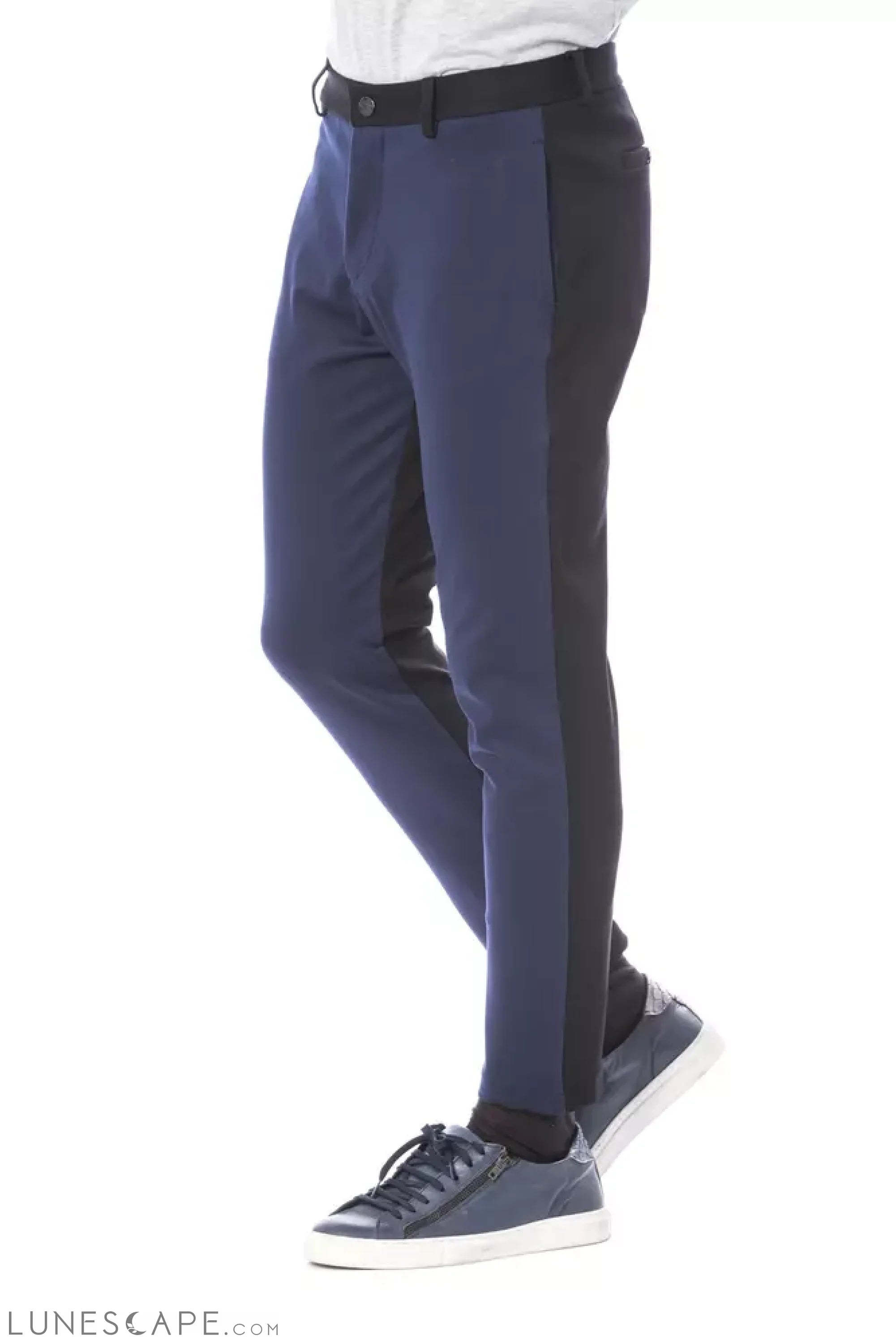 Verri Blue Viscose Men Pant LUNESCAPE