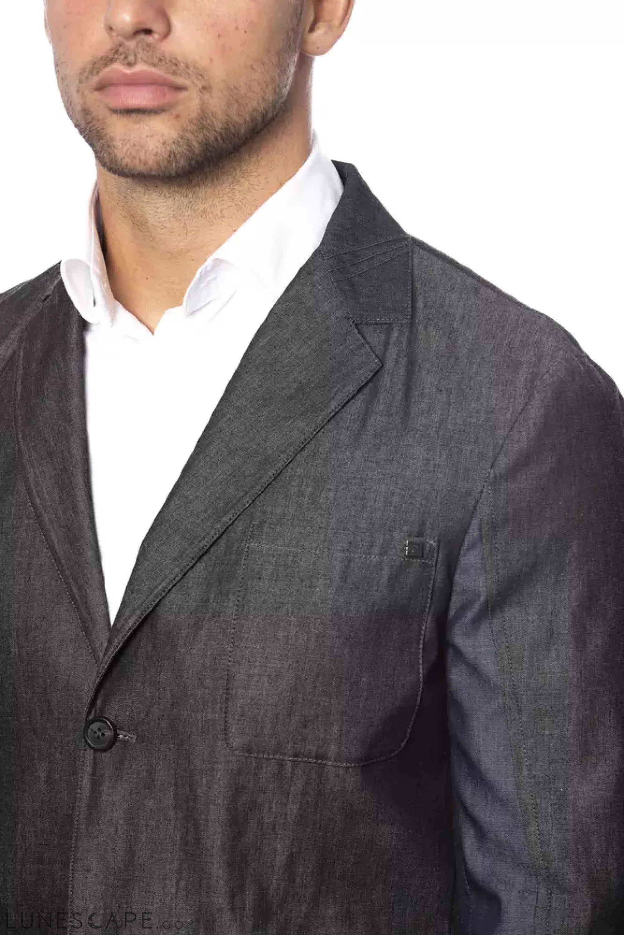 Verri Gray Cotton Men Blazer LUNESCAPE