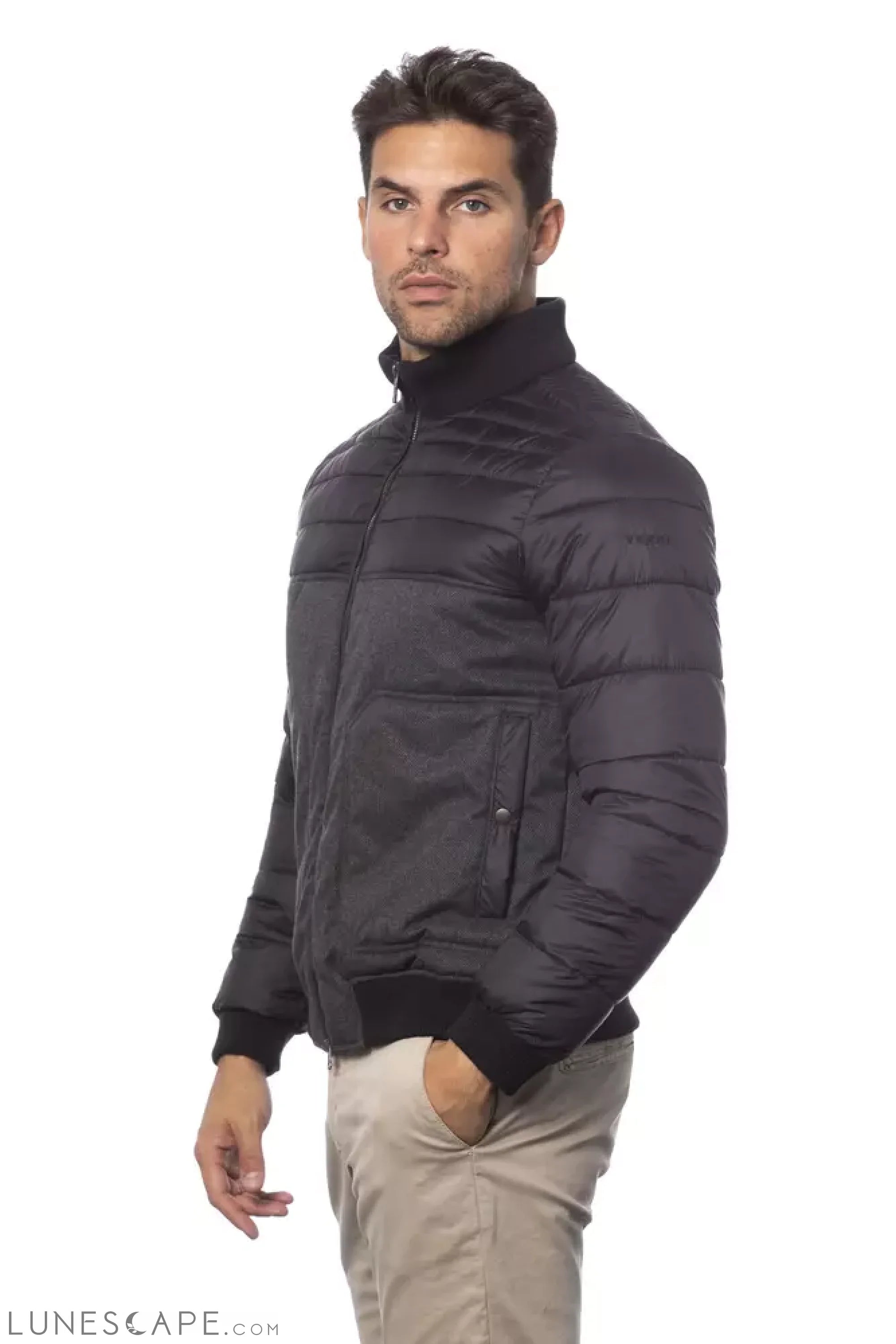 Verri Gray Polyester Men Bomber Jacket LUNESCAPE