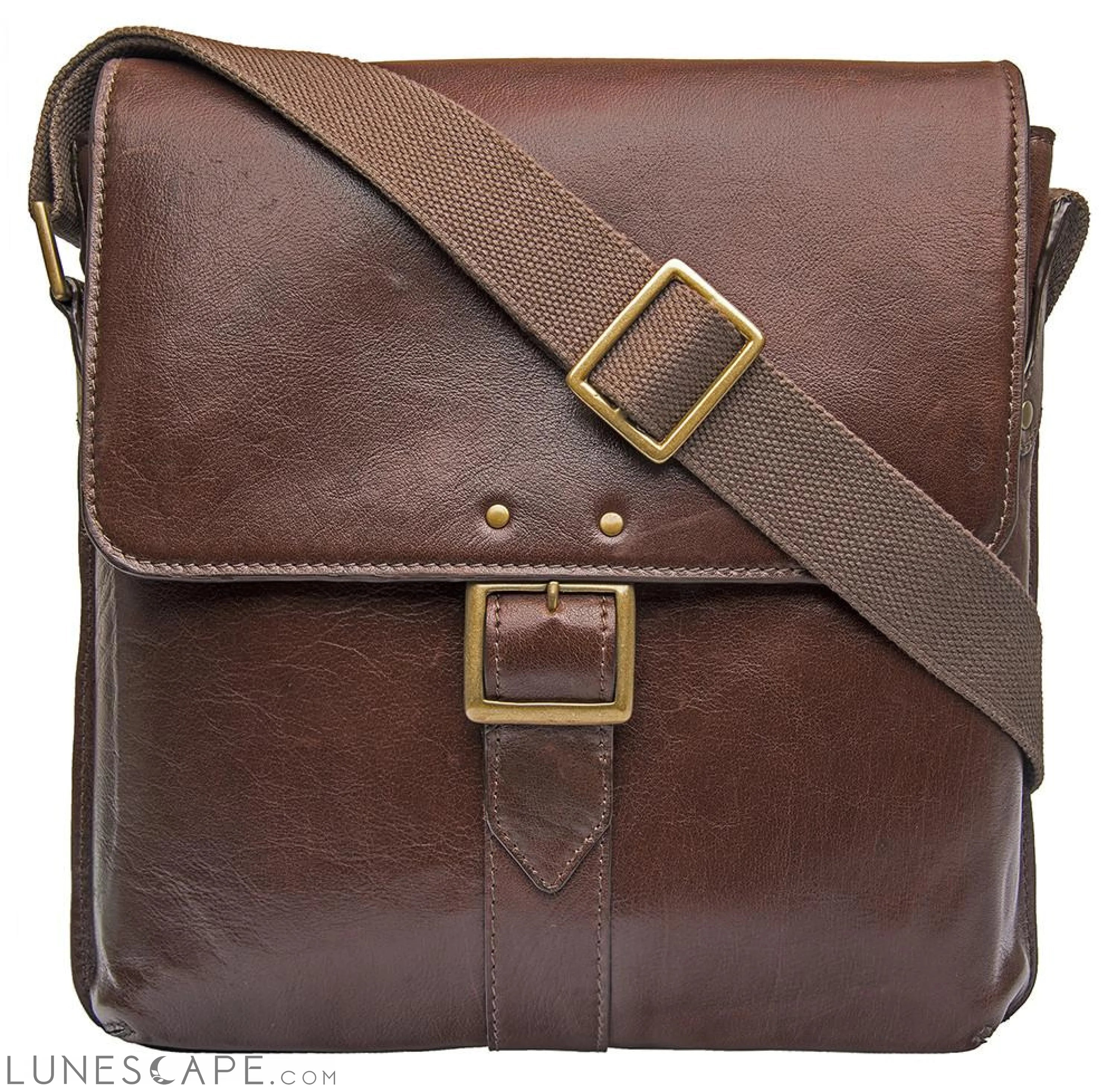 Vespucci Vertical Buffalo Leather Messenger LUNESCAPE