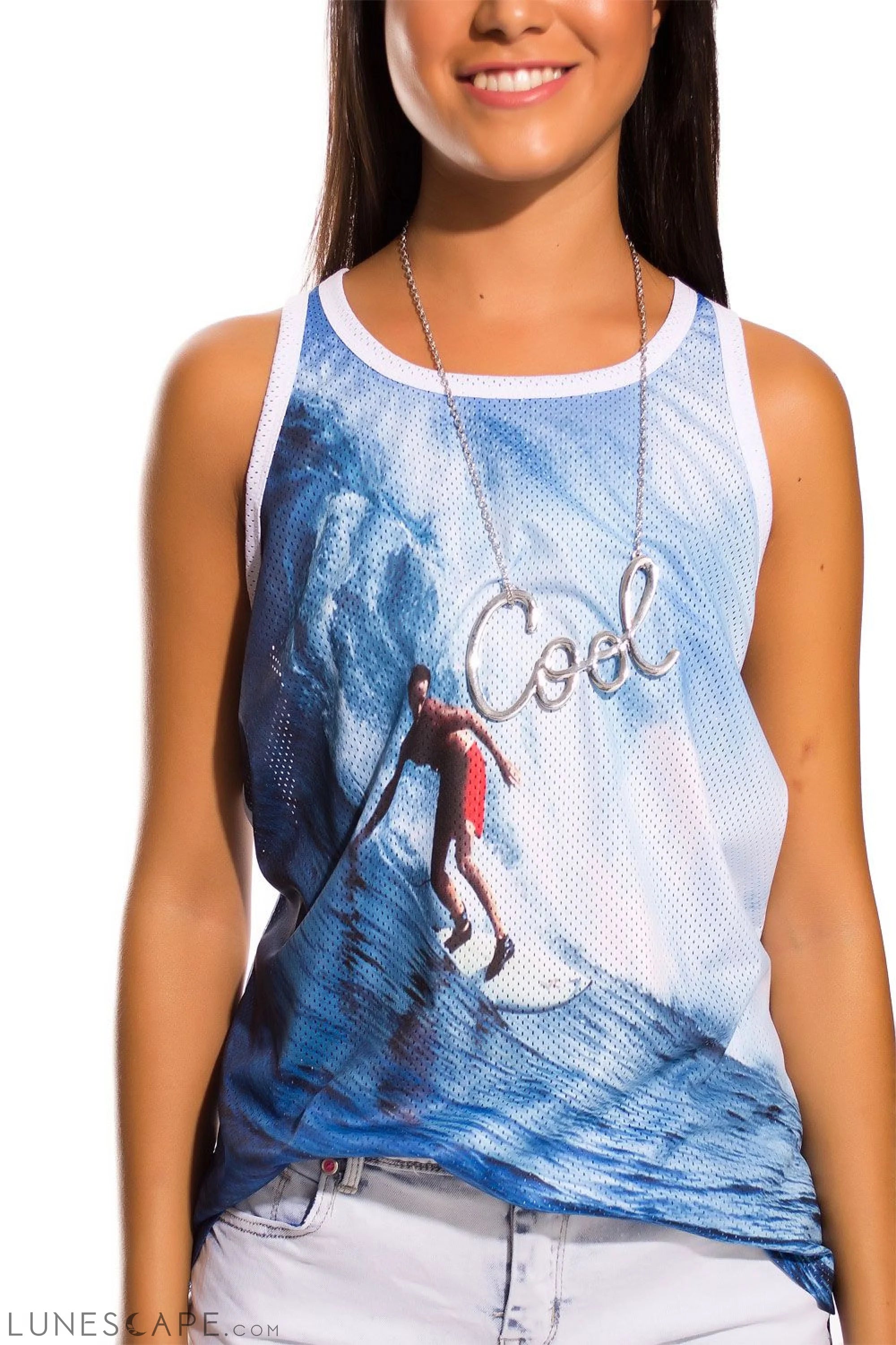 Vest With Surf Print Gilets - Women