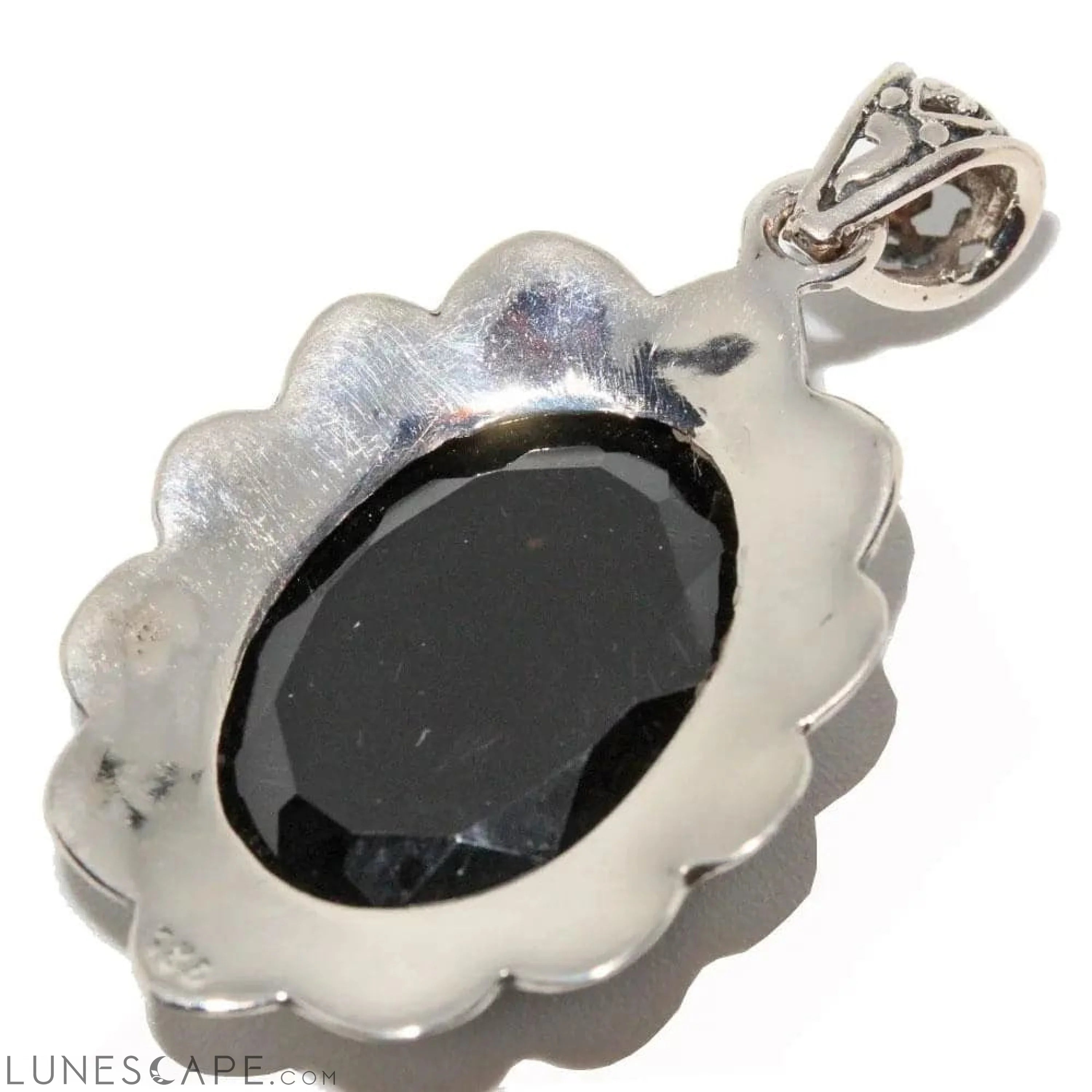 Victorian Style Black Onyx Oxidized Pendant LUNESCAPE