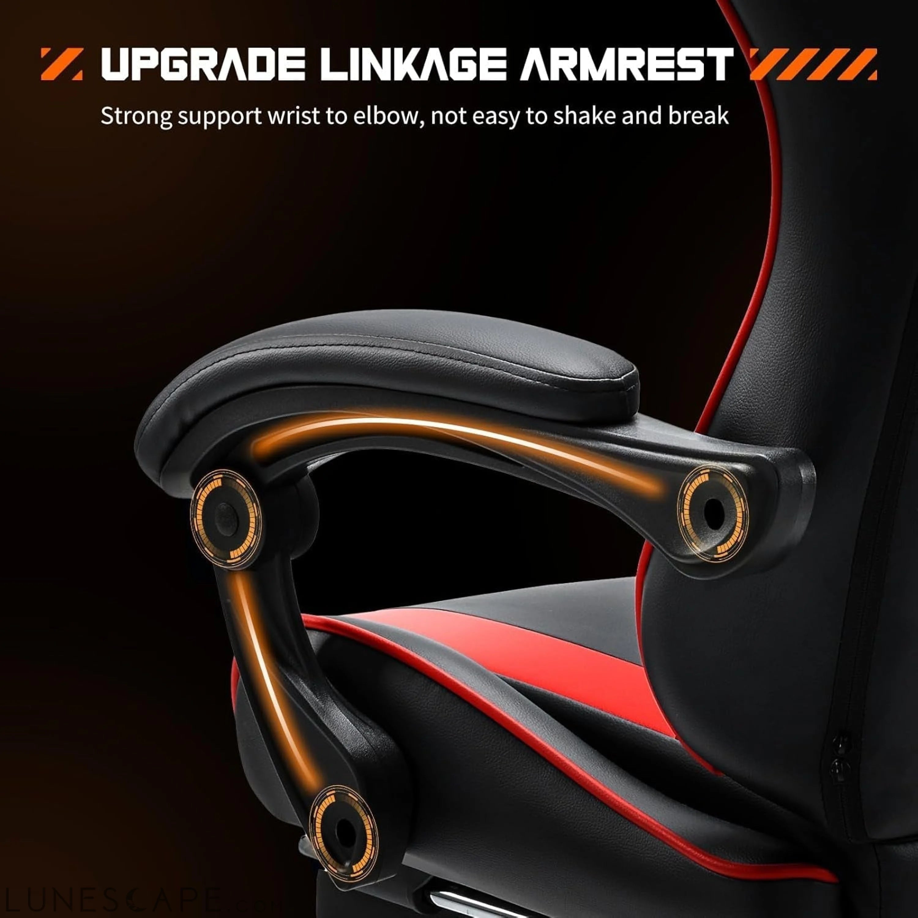 Video Game Desk Chair - Ergonomic Computer with Footrest and Comfy LUNESCAPE