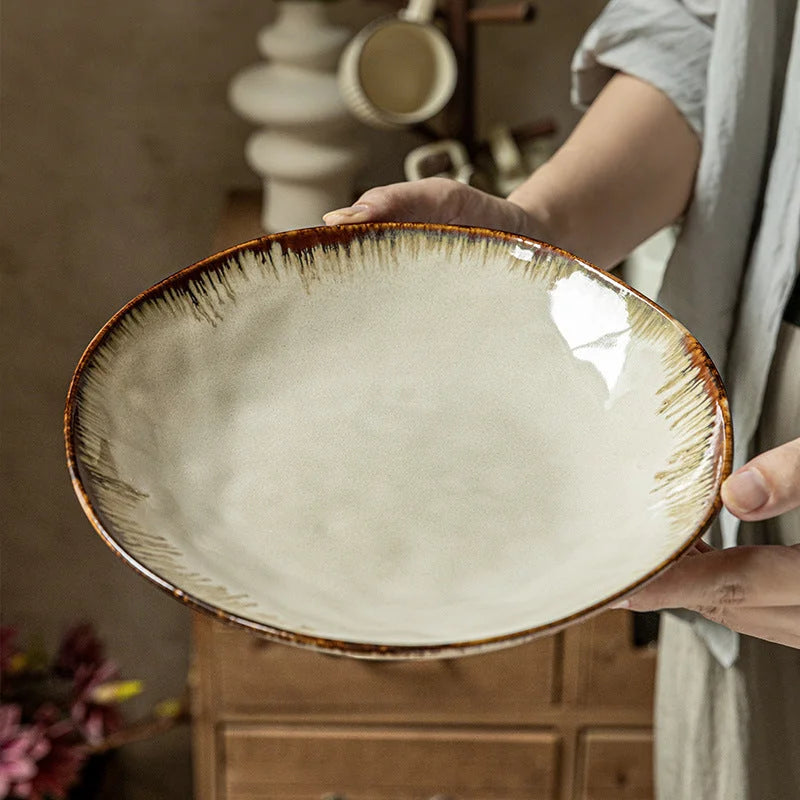 Vintage 2286 cm Irregular Ceramic Salad Plate LUNESCAPE