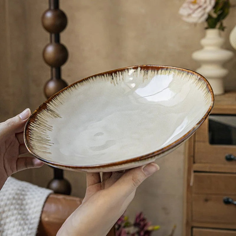 Vintage 2286 cm Irregular Ceramic Salad Plate LUNESCAPE