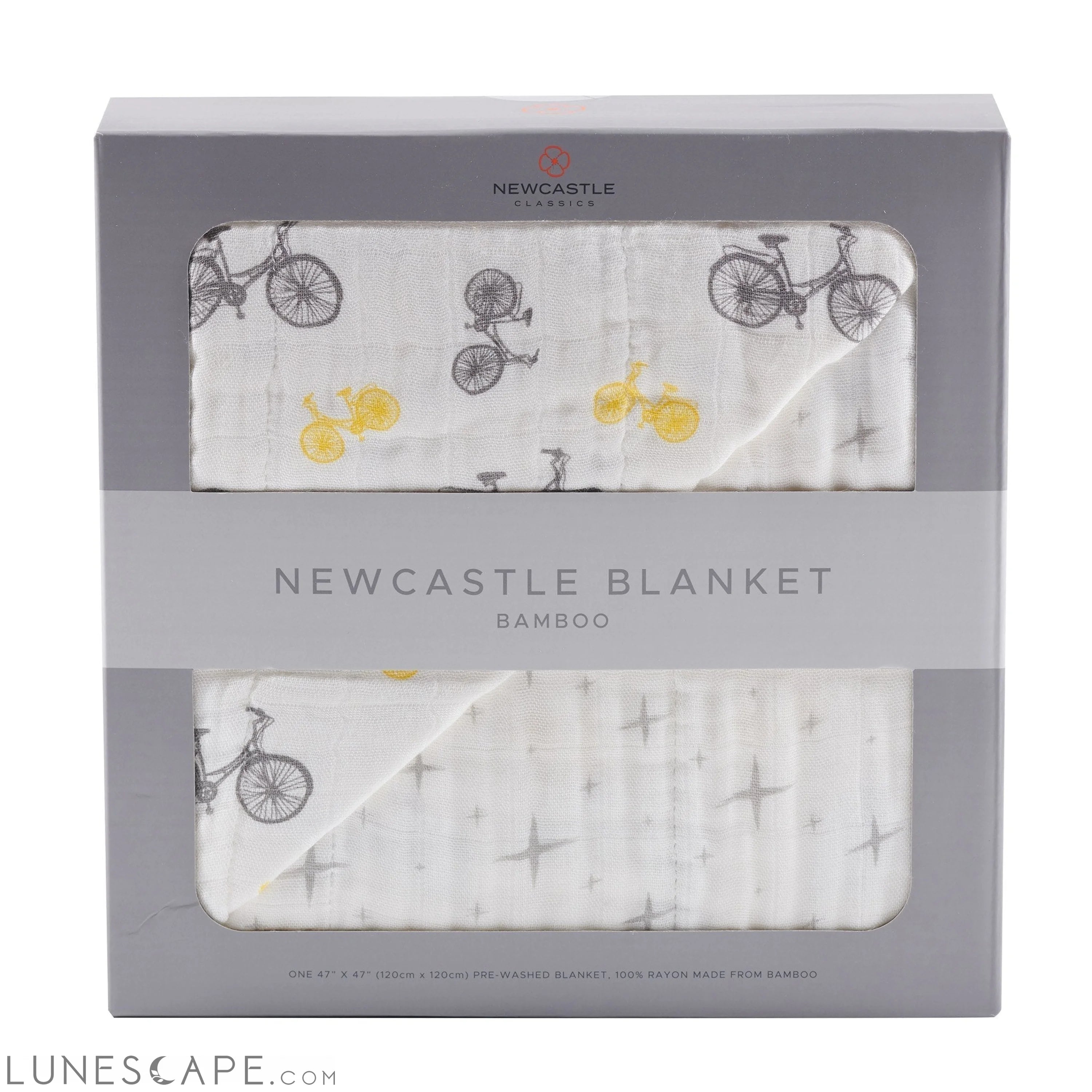 Vintage Bicycle and Northern Star Bamboo Muslin Newcastle Blanket LUNESCAPE