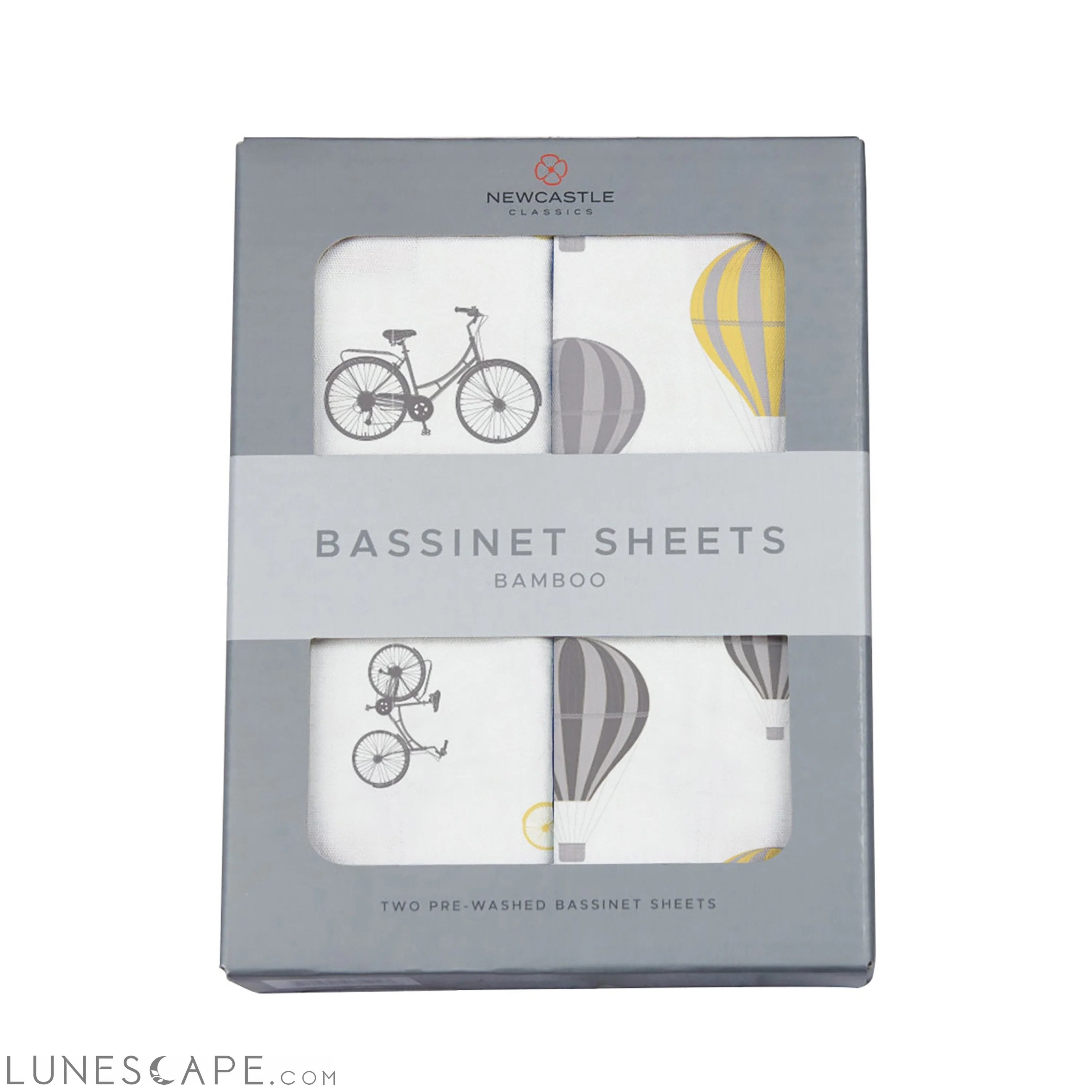 Vintage Bicycles and Hot Air Balloon Bamboo Changing Pad Cover/Bassinet Sheet LUNESCAPE