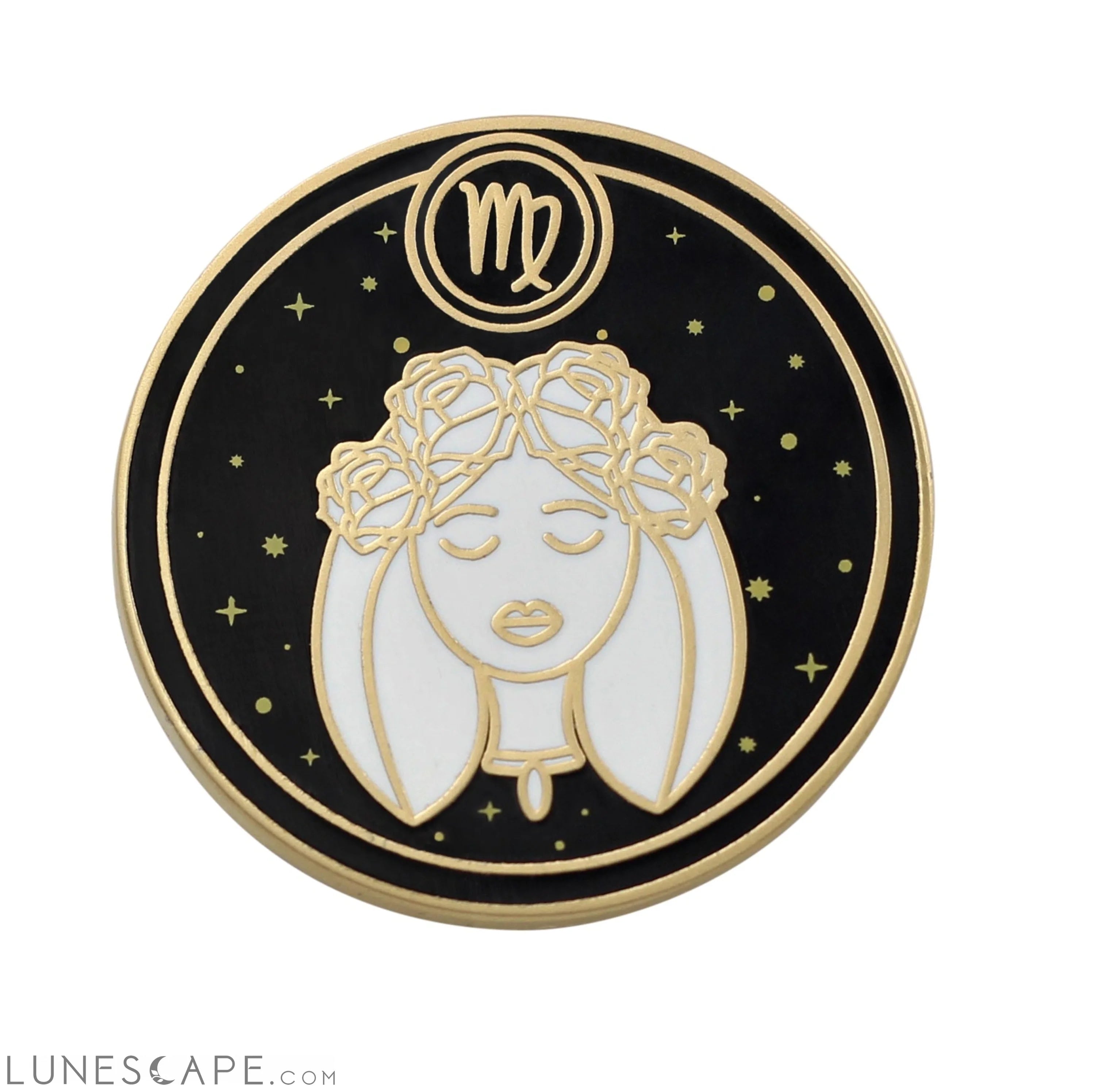 Virgo Zodiac Sign Enamel Pin LUNESCAPE