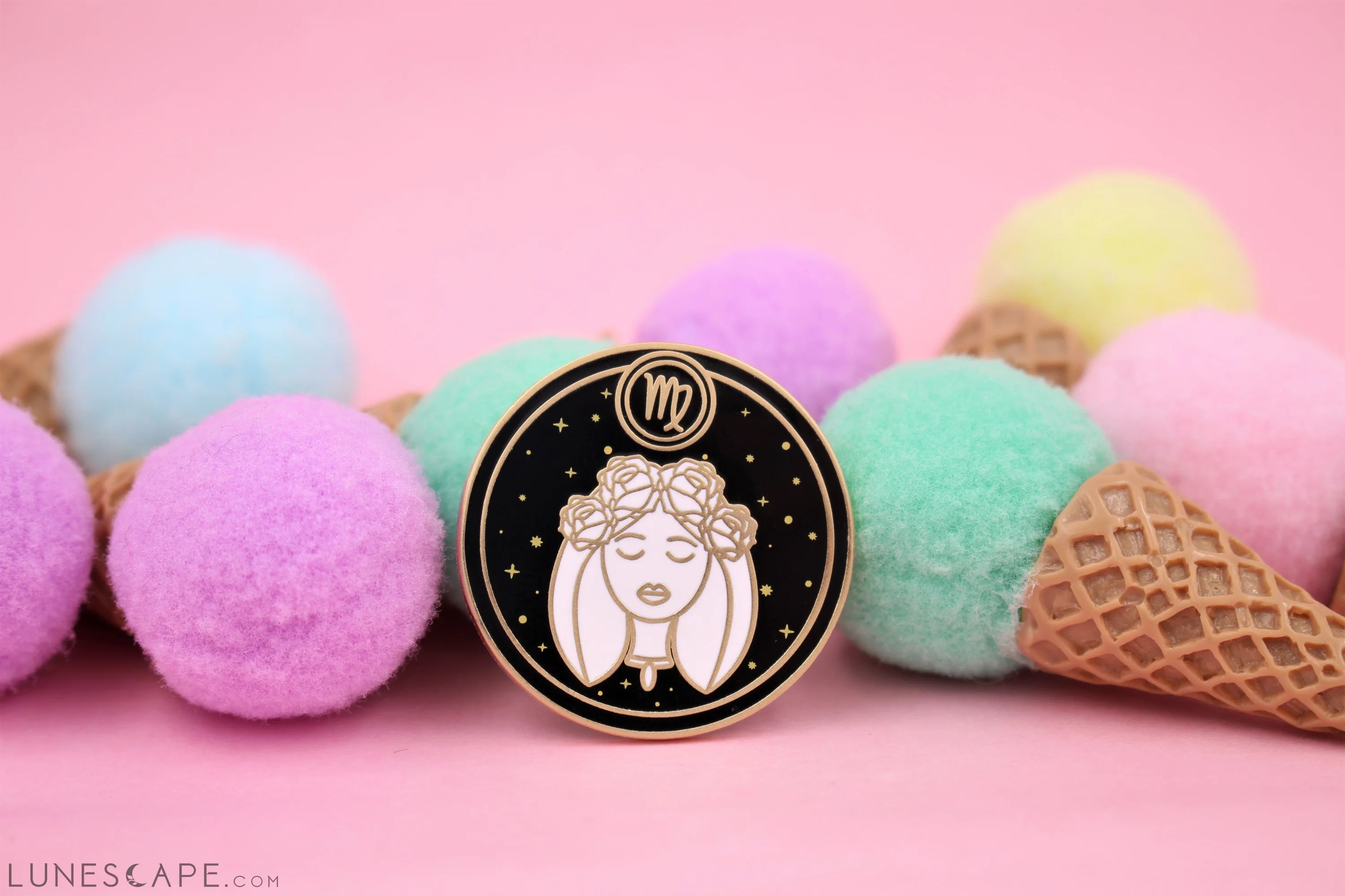 Virgo Zodiac Sign Enamel Pin LUNESCAPE