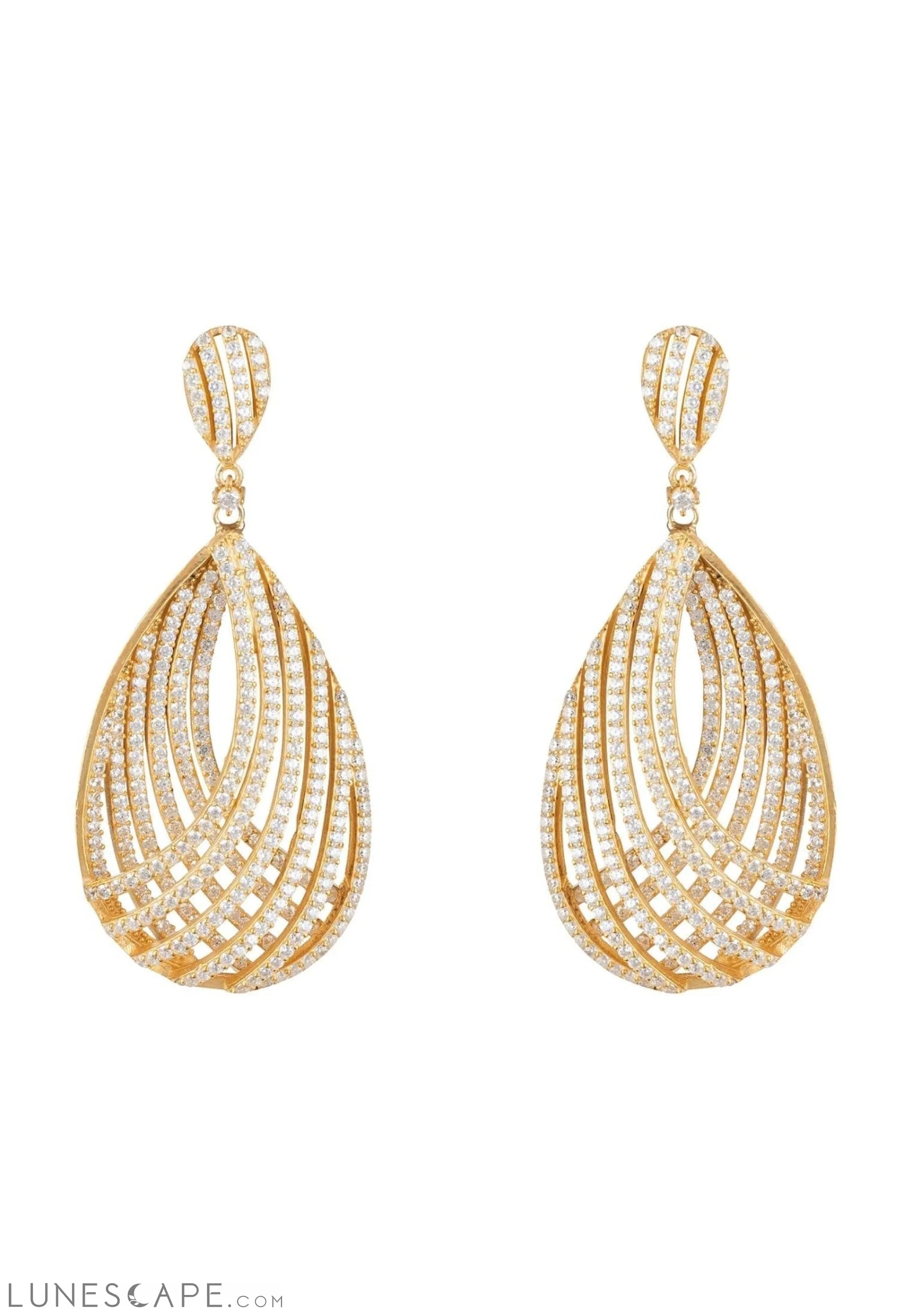 Vortex Teardrop Earring Gold LUNESCAPE