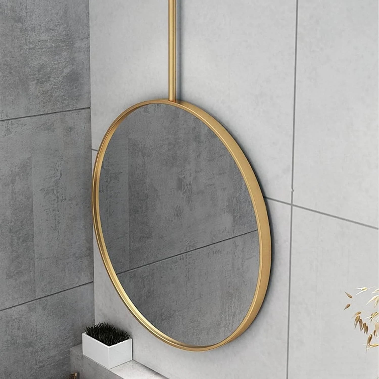 Wall Mounted Mirror, Hanging Mirror Bathroom Vanity LUNESCAPE