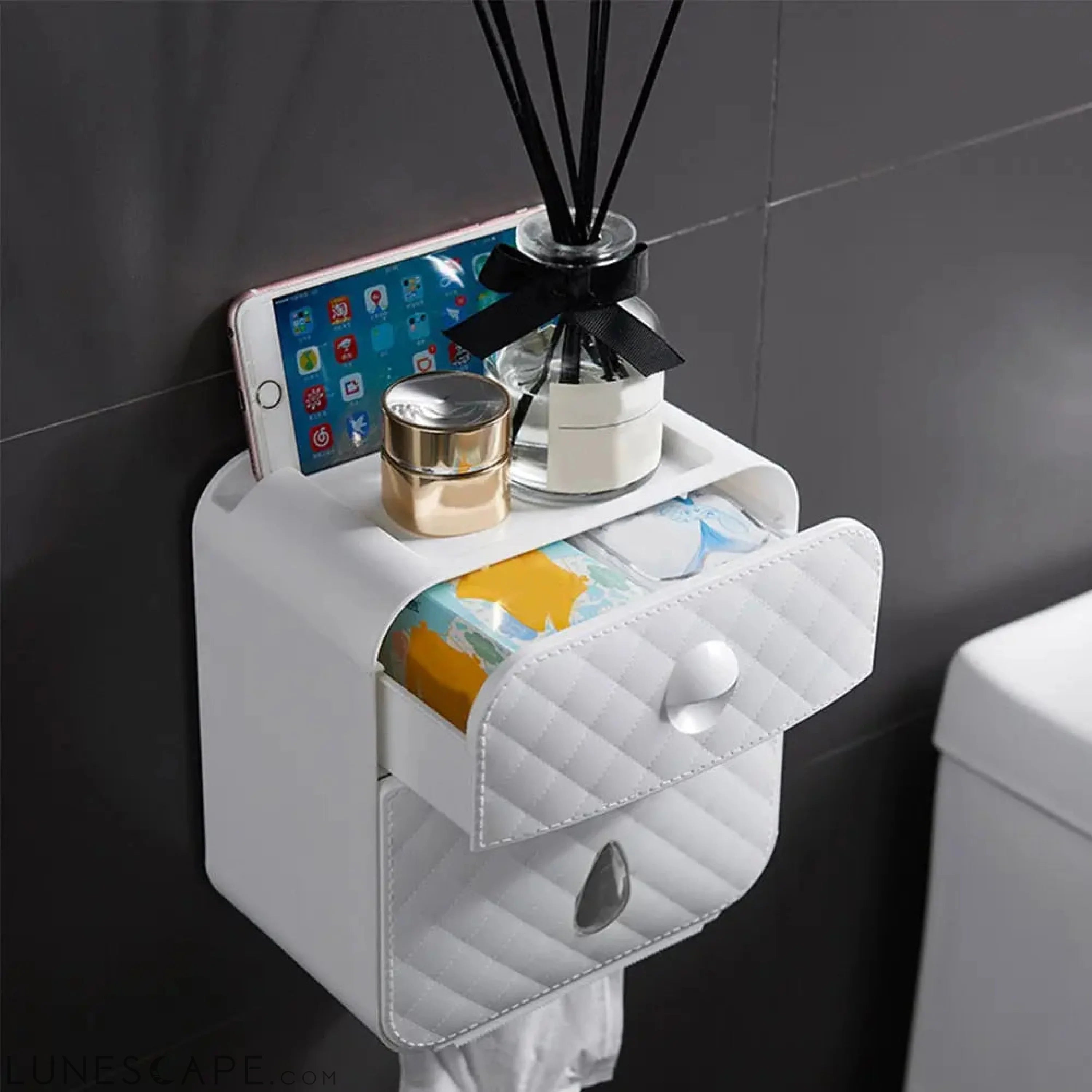 Wall Mounted Storage & Bath Tissue Holder LUNESCAPE